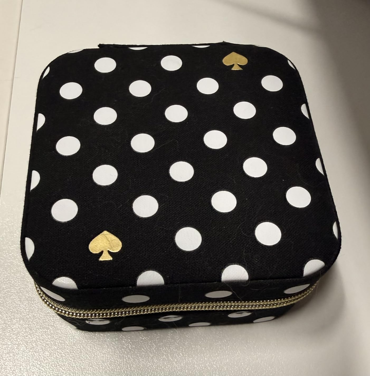 kate spade new york Small Travel Jewelry Case, Black Dotted Jewelry Box to Organize Rings, Necklaces, Earrings, Polka Dot customer photo 2