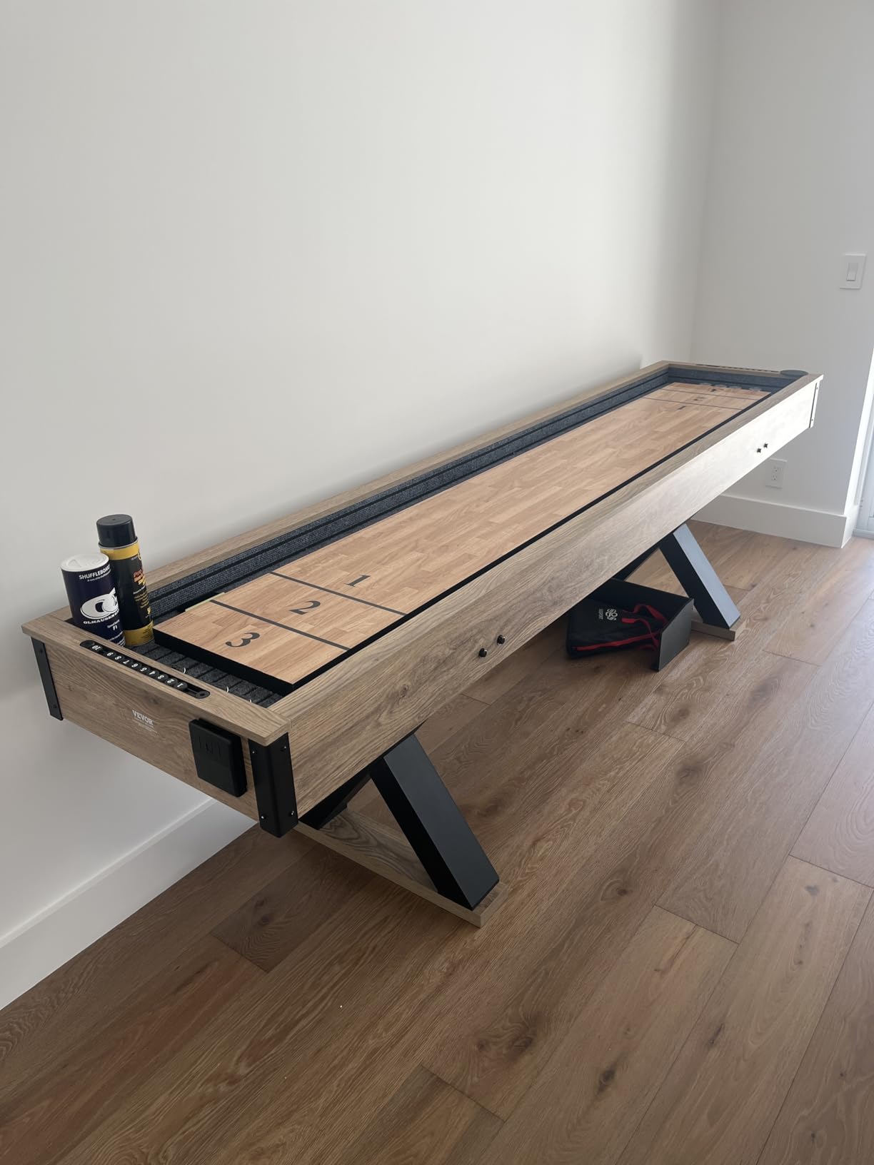 VEVOR Shuffleboard Table, 9 ft Shuffleboard for Family Game Rooms, 2 in 1 Shuffleboard and Bowling Combo Game Set customer photo 1