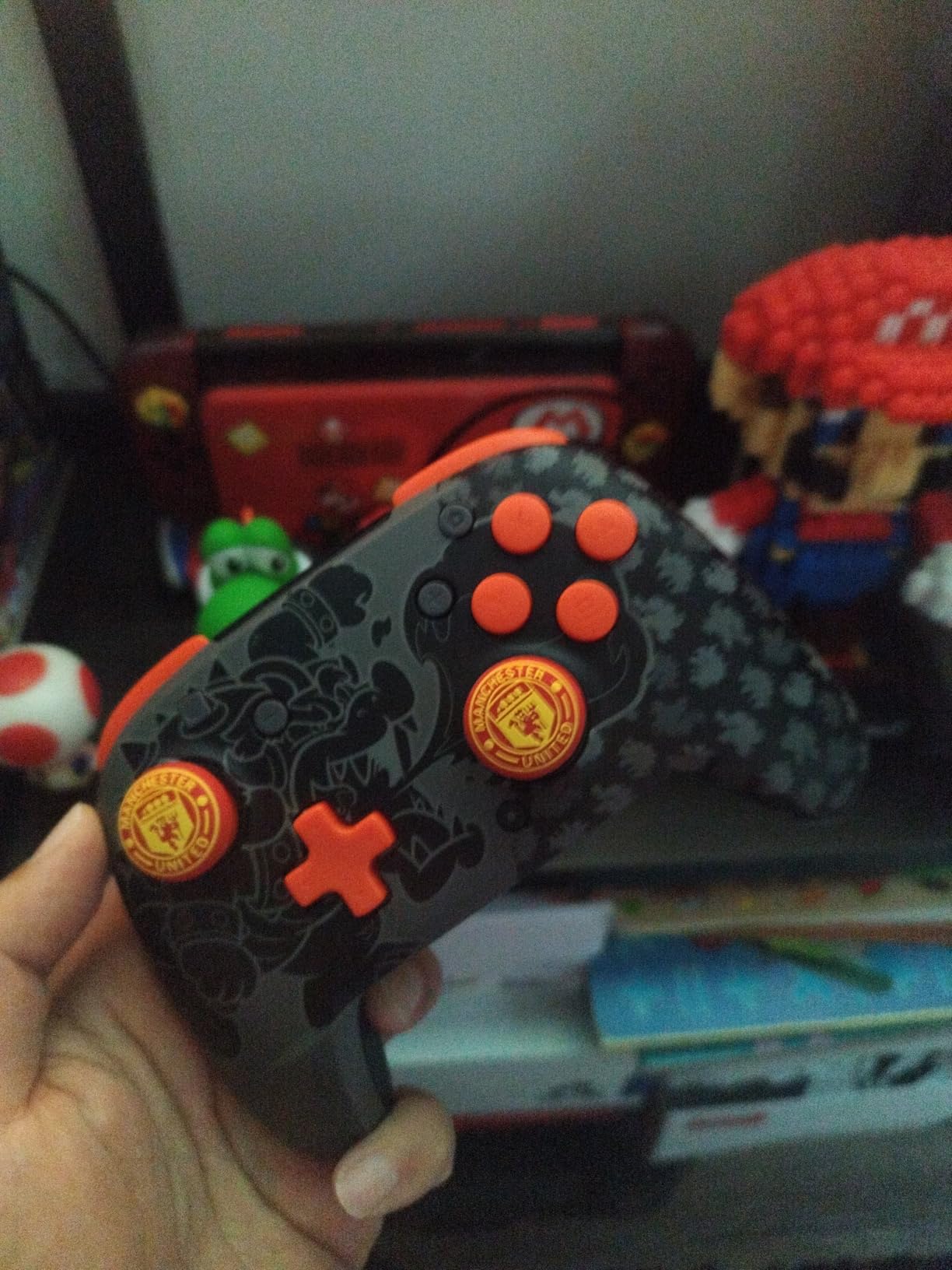 PDP Gaming REMATCH GLOW Wireless Nintendo Switch Pro Controller, Licensed, Nintendo Switch 2|Lite|OLED, Motion Controls, Rechargeable Battery Power, Glow in the Dark: Grand Prix Mario (Red and Black) customer photo 1