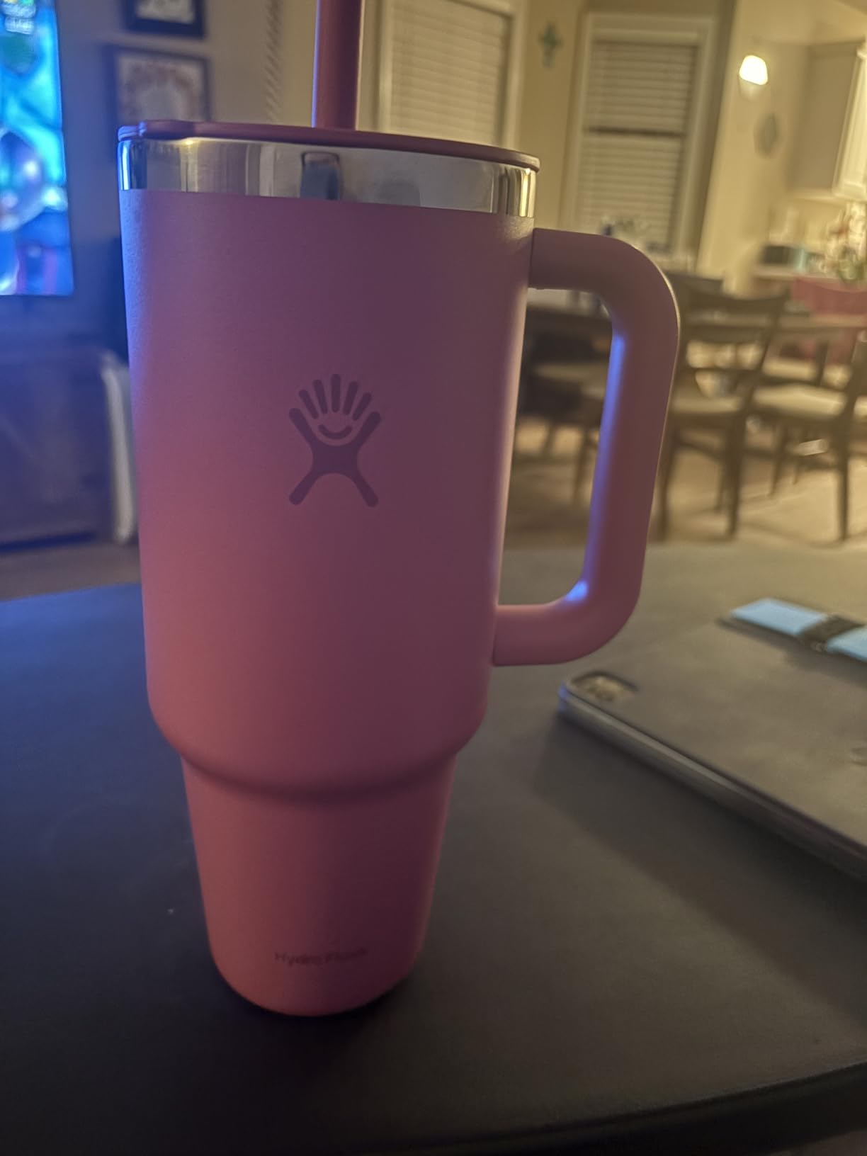 Hydro Flask Travel Tumbler with Handle, Lid and Straw - Insulated Stainless Steel in 40 Oz Surf Blue customer photo 1