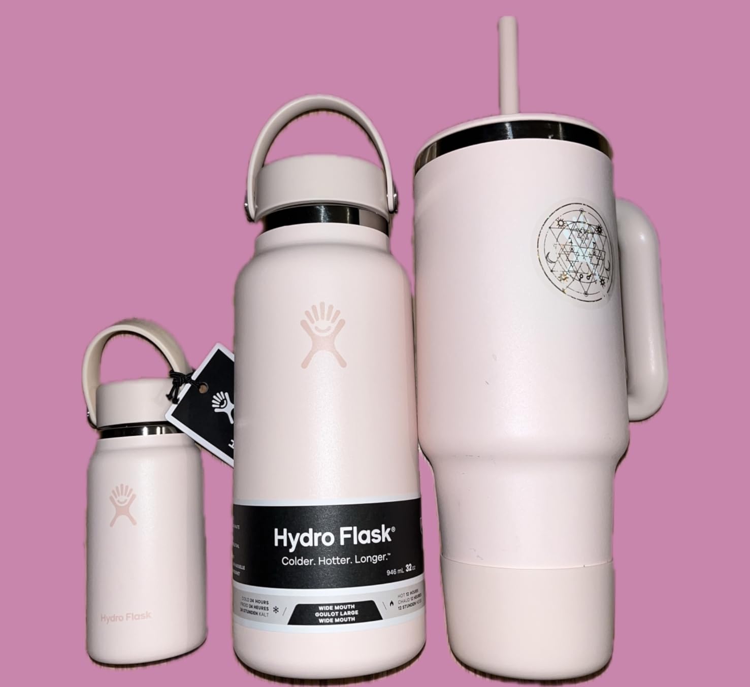 Hydro Flask Travel Tumbler with Handle, Lid and Straw - Insulated Stainless Steel in 40 Oz Surf Blue customer photo 2