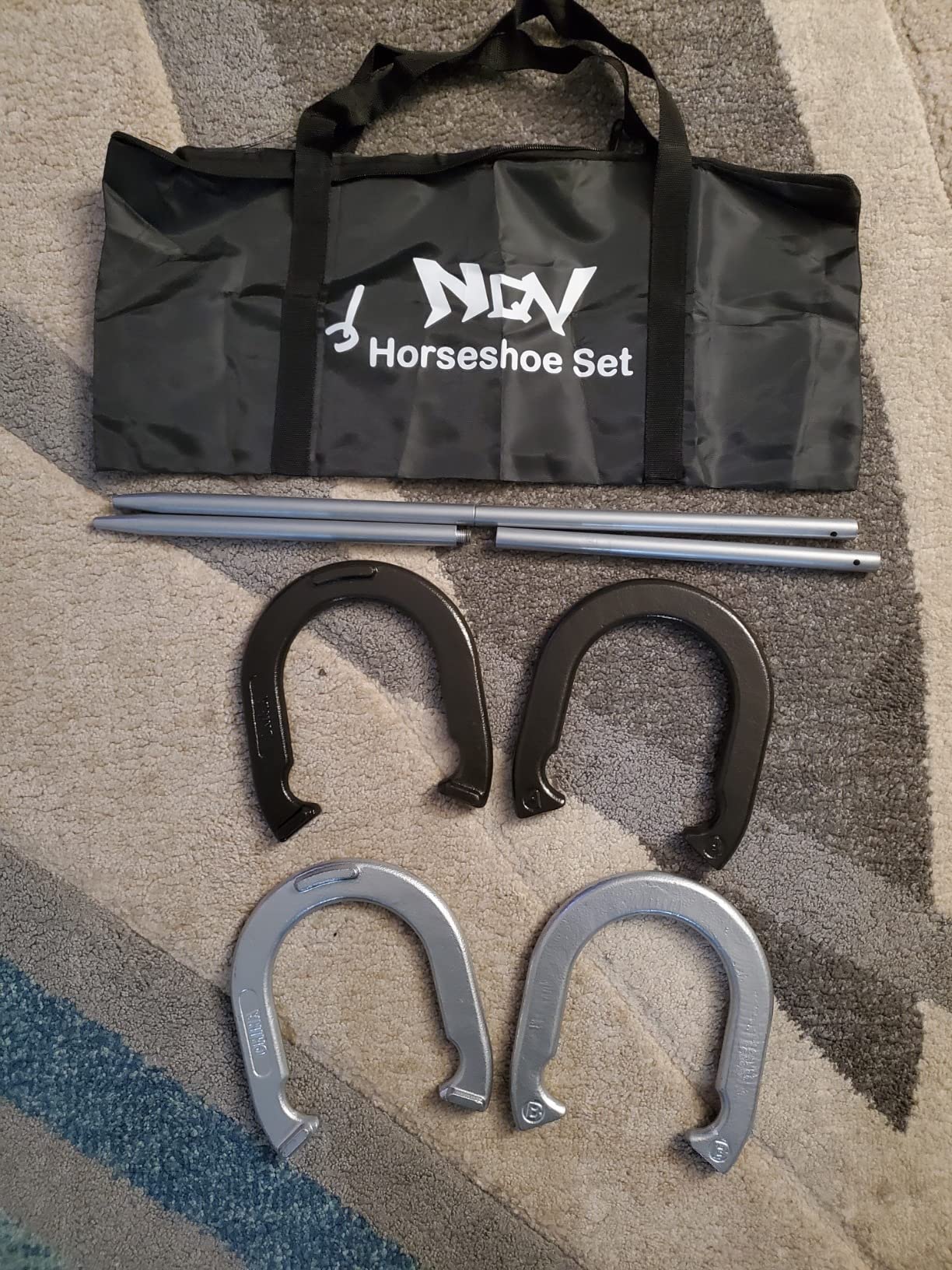 NQV Horseshoe Outside Game, Horse Shoe Game Kit, Horseshoe Set for Kids Adults customer photo 2