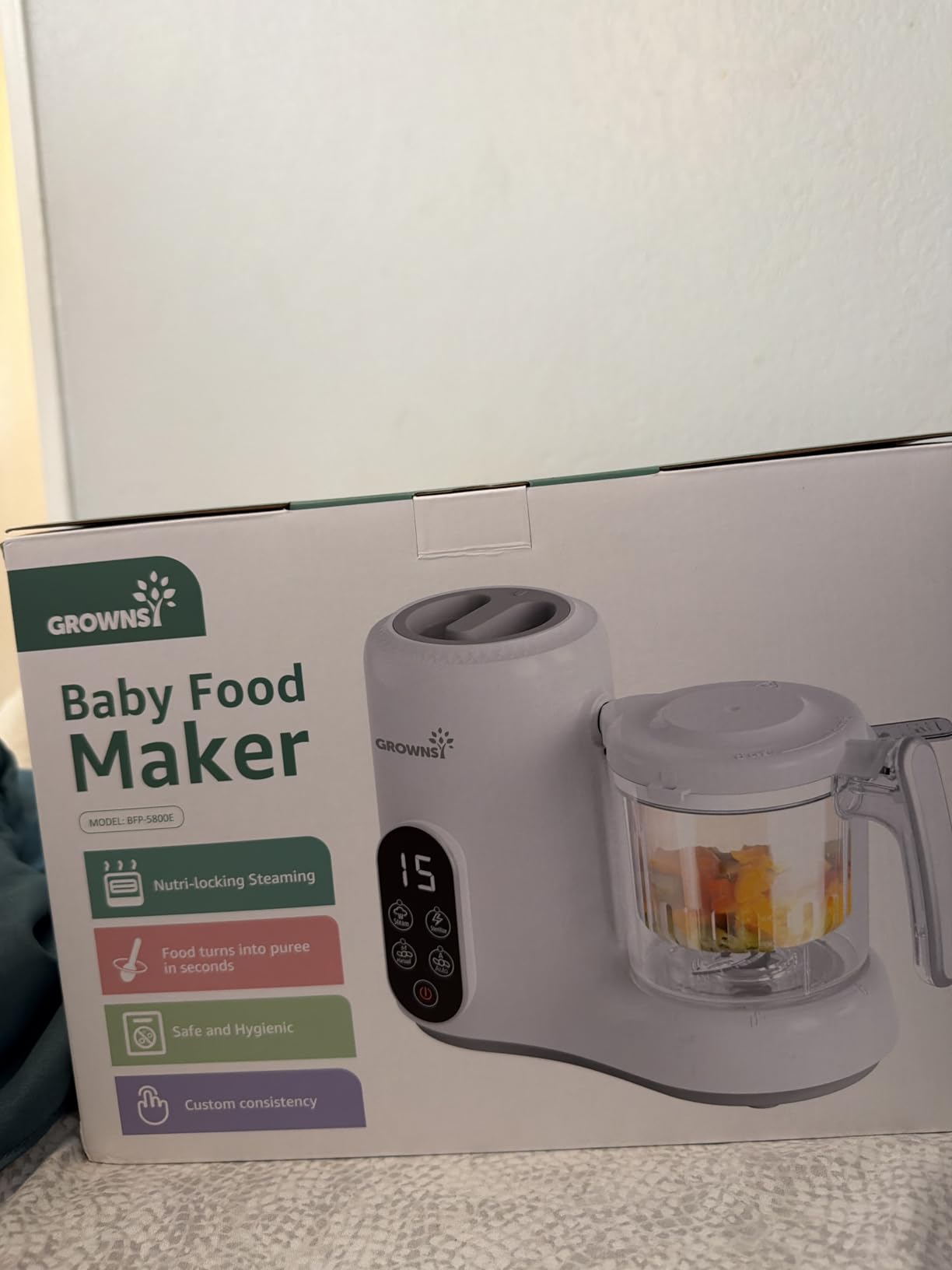 Grownsy Baby Food Maker with Steam Basket, One Step Baby Food Processor Steamer Puree Blender Grinder Mills Machine, Auto Cooking Grinding and Sterili-zing for Healthy Homemade Baby Food, White customer photo 1