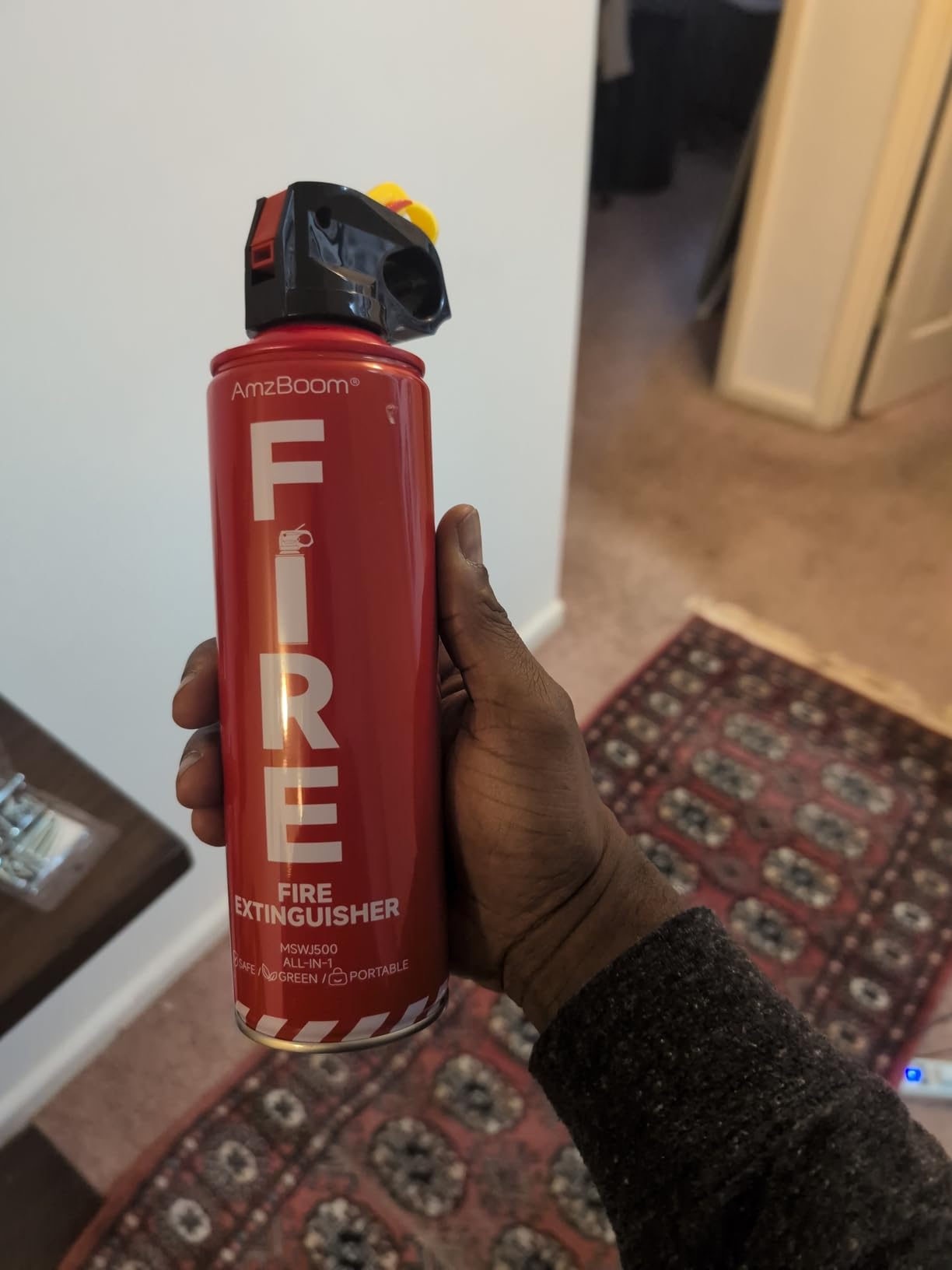 AmzBoom 2-Pack Fire Extinguisher for Home, Kitchen, Car, and Grill with Mounting Bracket- Extinguishing Spray, Compact A, B, C, K - Eco-Friendly, Prevents Reignition customer photo 1