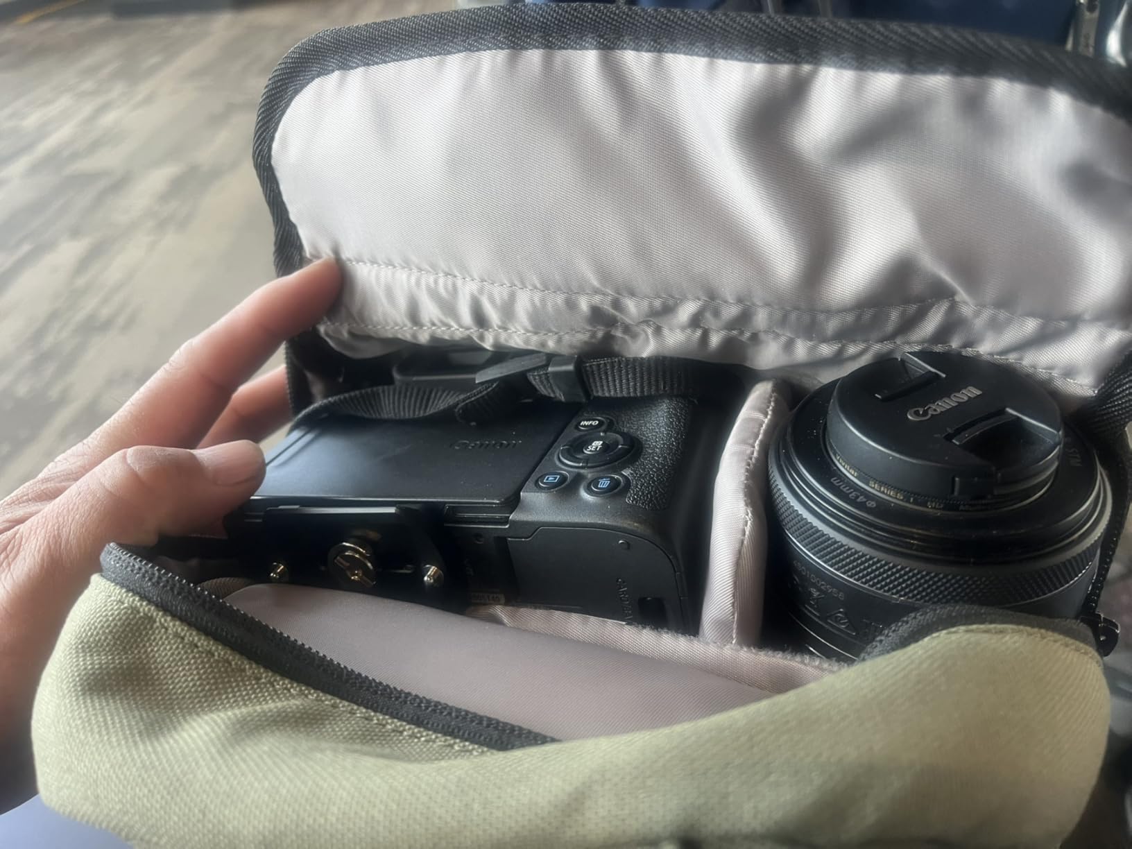 TULLIO Small Camera Bag Crossbody Nylon Sling Bag Purse Waterproof Dslr Bag Compatible with Nikon Sony customer photo 2