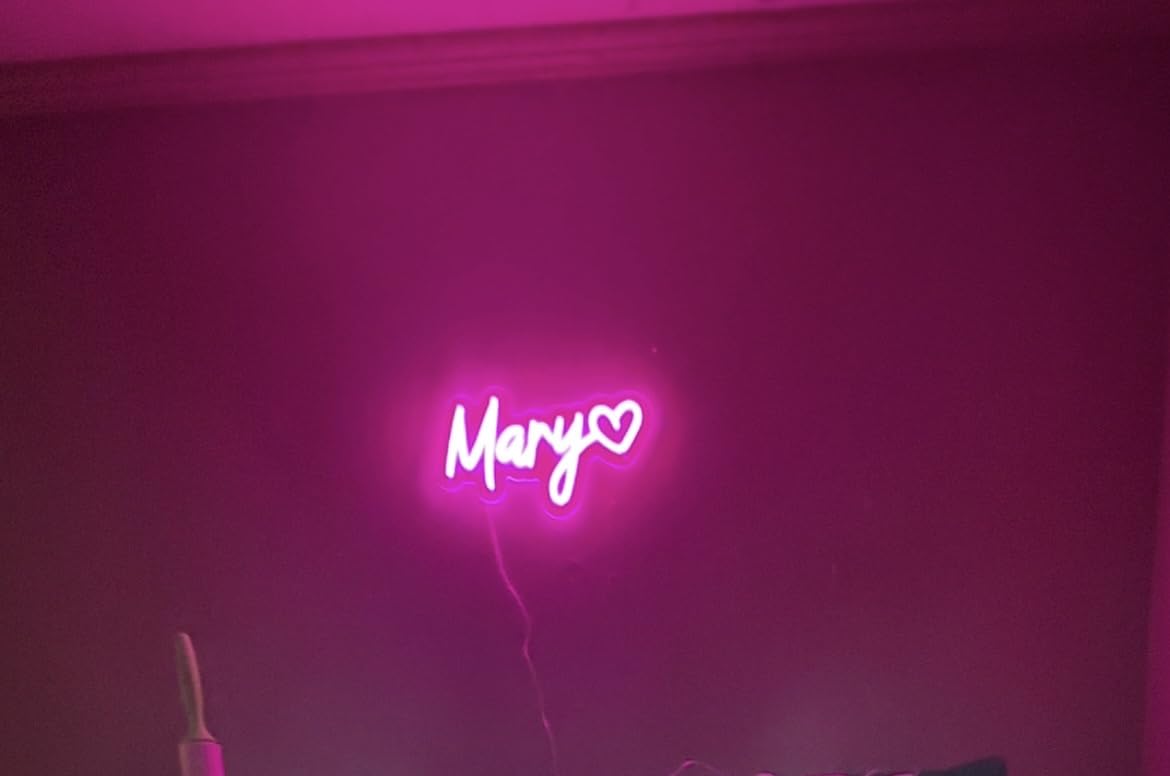 Custom Neon Sign - Personalized LED Neon Name Sign for Wall Decor, Bedroom, Birthday Gifts for 10 Year Old Girls, Wedding Proposal, Party Backdrop, Kids Room Decor, Customizable LED Light (Pink) customer photo 1