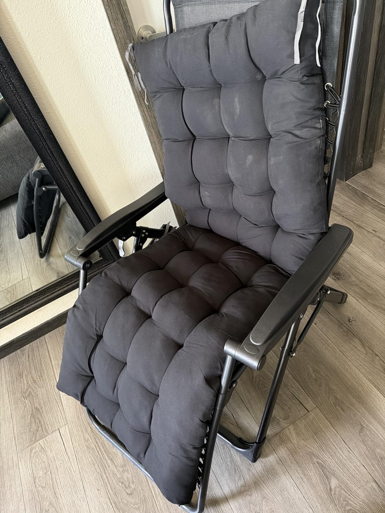 Suteck Oversized Zero Gravity Chair, 33In XXL Outdoor Recliner Chair w/Removable Cushion & Headrest, Camping Lounge Chair w/Upgraded Lock & Footrest, Reclining Patio Chairs for Indoor Outdoor, 500LBS customer photo 1