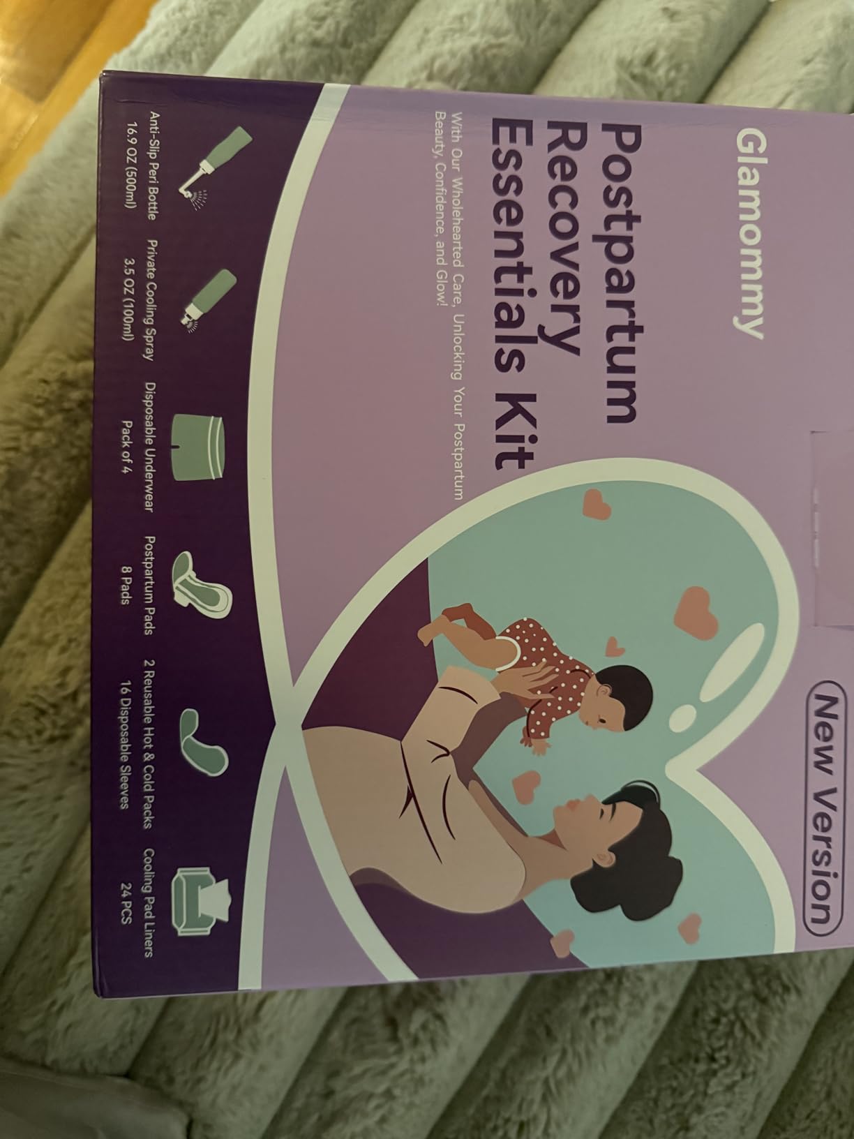 Glamommy Upgraded Postpartum Recovery Essentials Kit for Women, Nursing Gown, Luggage Bags, Socks, Peri Bottle, Cooling Spray, Disposable Underwear, Postpartum Pads, Hot&Cold Packs, Cooling Liners customer photo 1