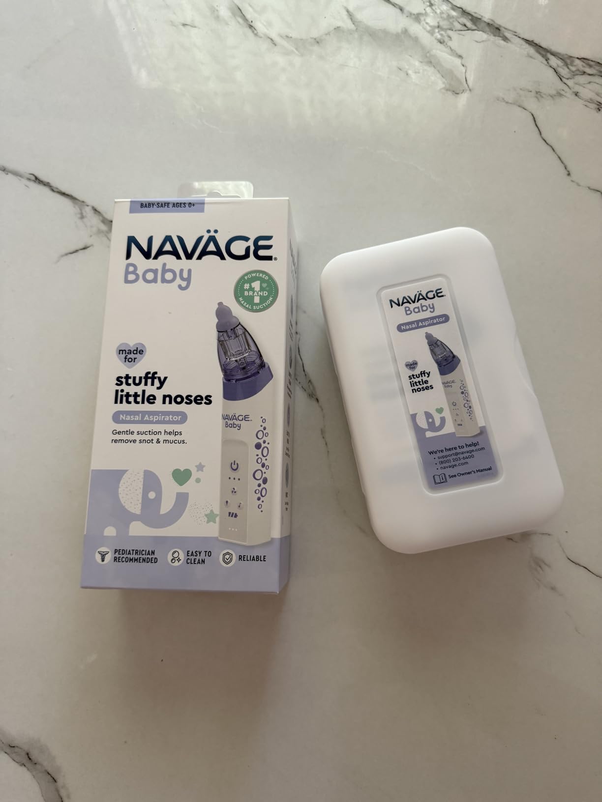 Navage Baby Nasal Aspirator - Gentle, Pediatrician Endorsed Nasal Aspirator for Baby Congestion & Stuffy Noses - Baby Nose Sucker w/ Lights, Lullabies & BPA Free Silicone Tips customer photo 2