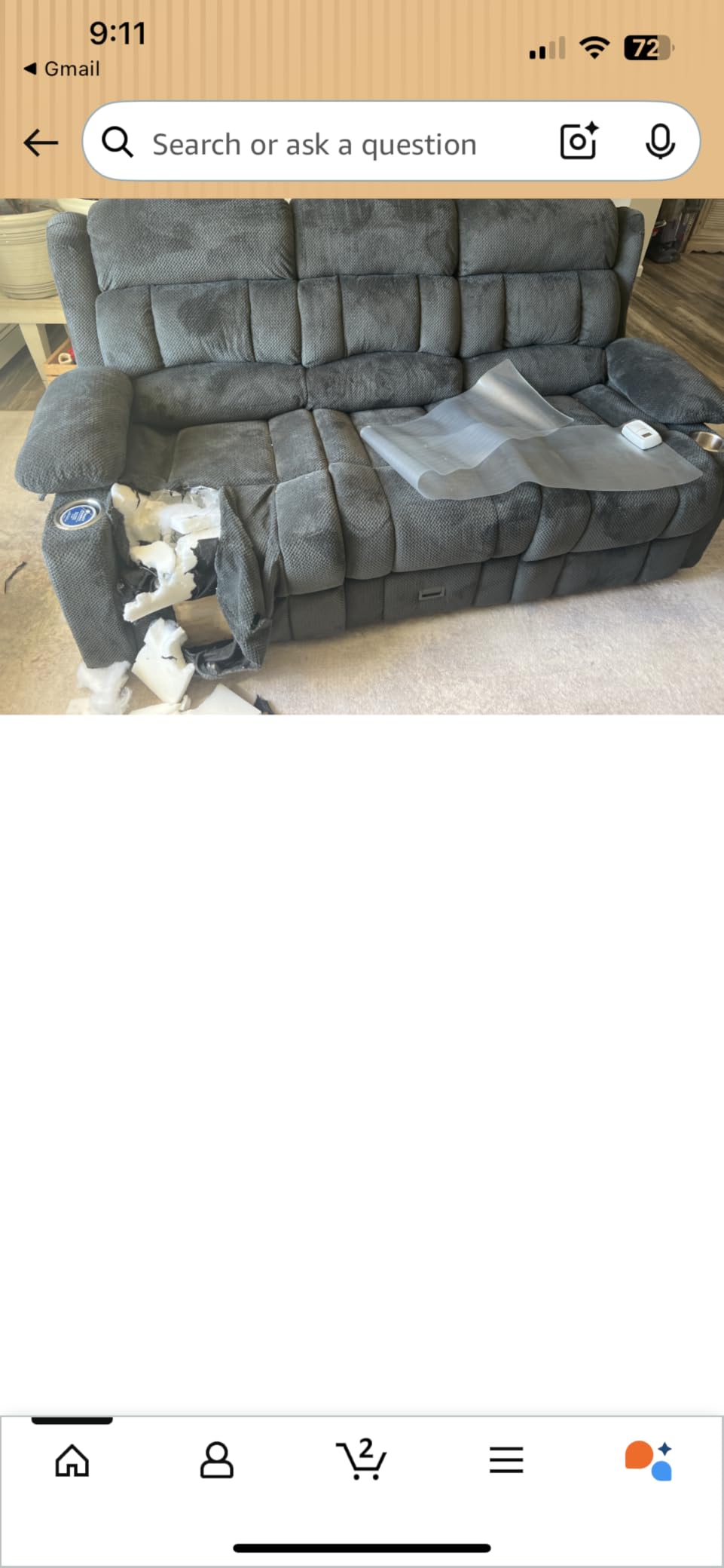 Dresegmt Loveseat Recliner Sofa, Flip Middle Backrest Design 3 Seat Reclining Sofa with Storage Drawer, USB Ports & Cup Holders, Manual Couch for Living Room/RV (Gray) customer photo 1