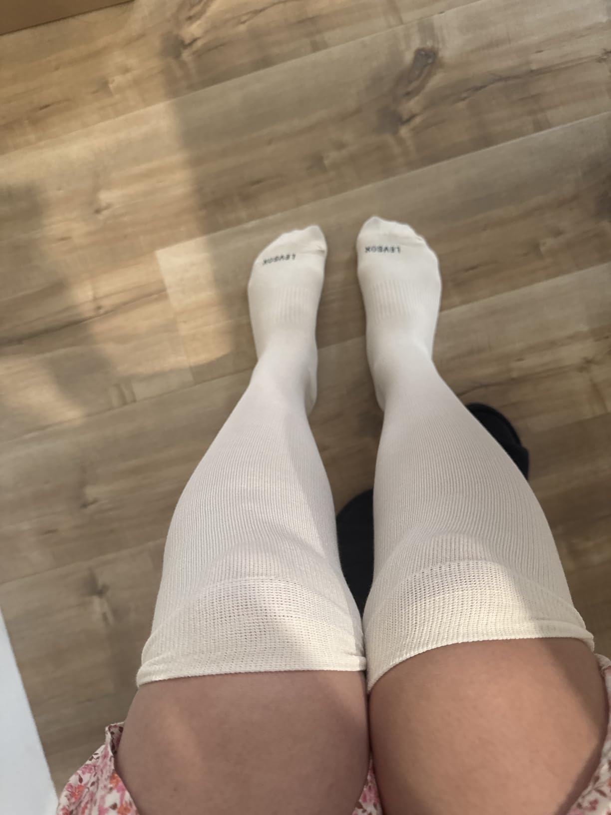 LEVSOX Viscose Made from Bamboo Compression Socks for Pregnant Women 20-30 mmHg Knee High Cute Mens Supports Socks for Travel customer photo 1