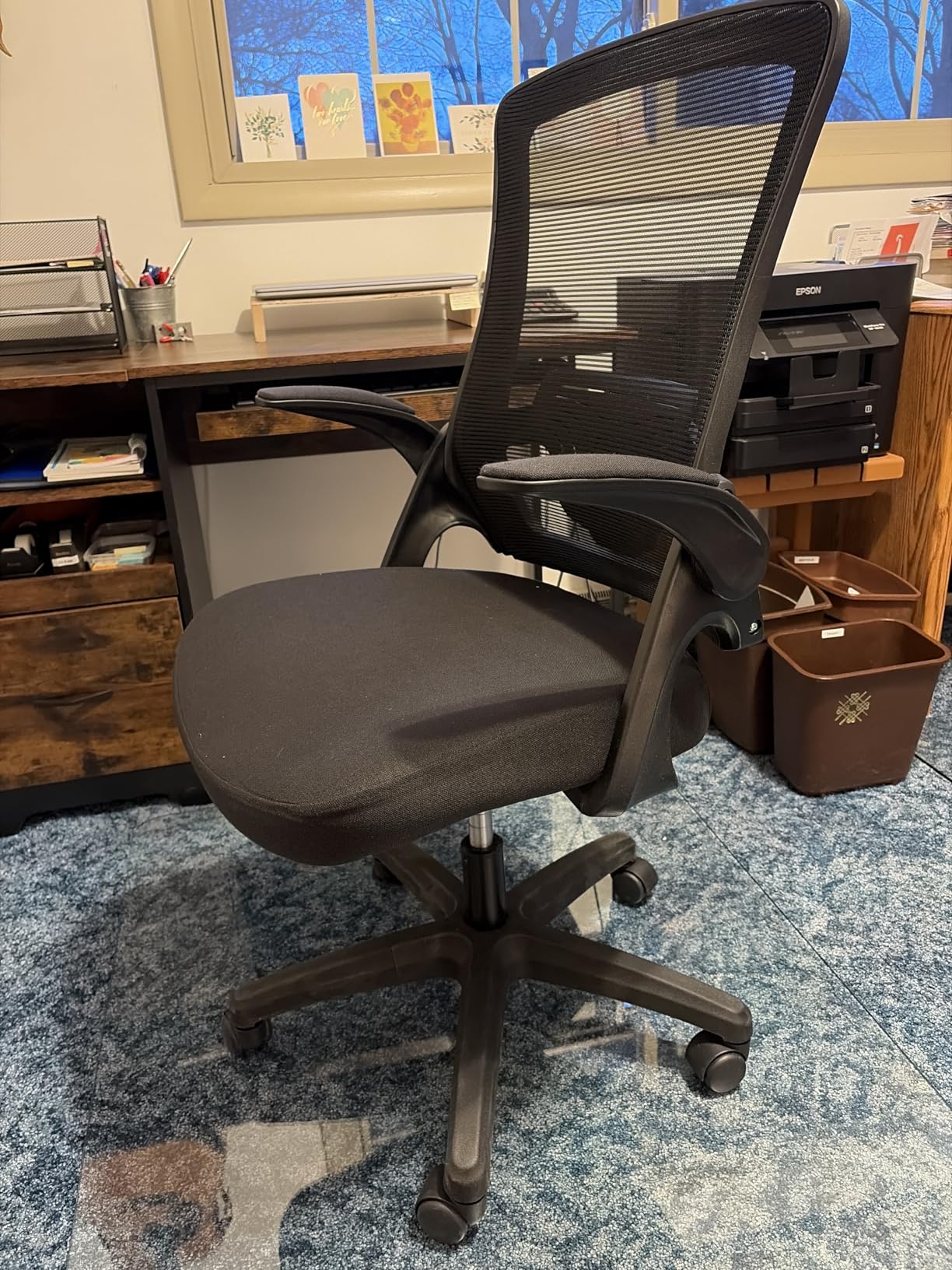 NEO Chair Office Desk Gaming Chair Computer High Back Mesh Seat with Rolling Wheels Ergonomic Adjustable Comfy Flip-up Armrests Lumbar Support Height for Home customer photo 1