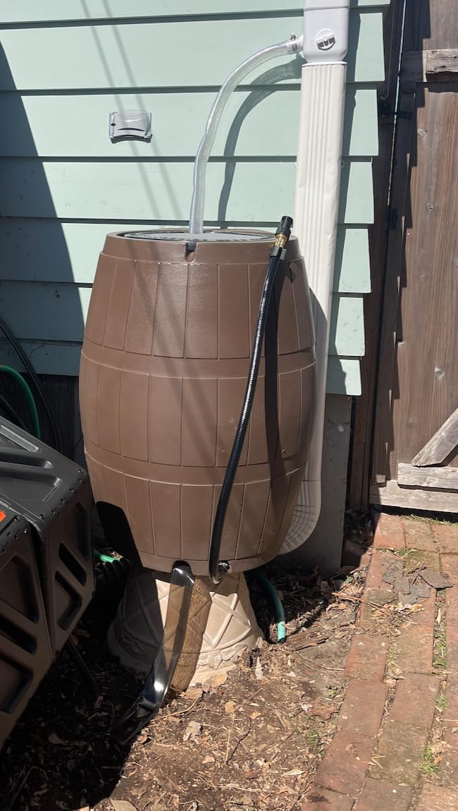FCMP Outdoor Raincatcher 4000 Rain Barrel, Flat-Back Rainwater Catcher with Spigots, 50 Gallon, Grey - Portable Water Storage Container Tank for Home, Garden, and Backyard customer photo 1