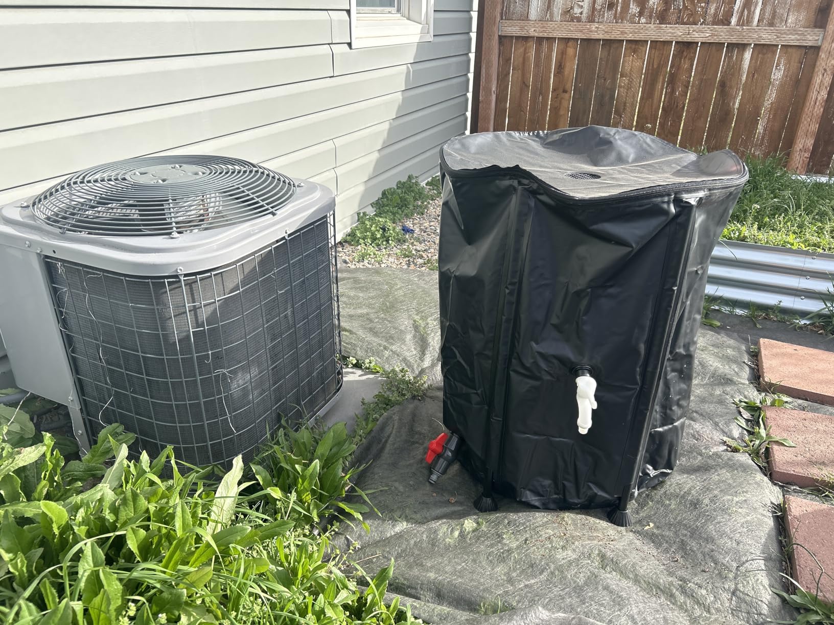 Collapsible Rain Barrel Water Storage Containers-53 Gallon Portable Rainwater Collect System Water Tank to Collect Rainwater from Gutter Downspout Water Catcher with Spigots,Filter＆Overflow Kits customer photo 2
