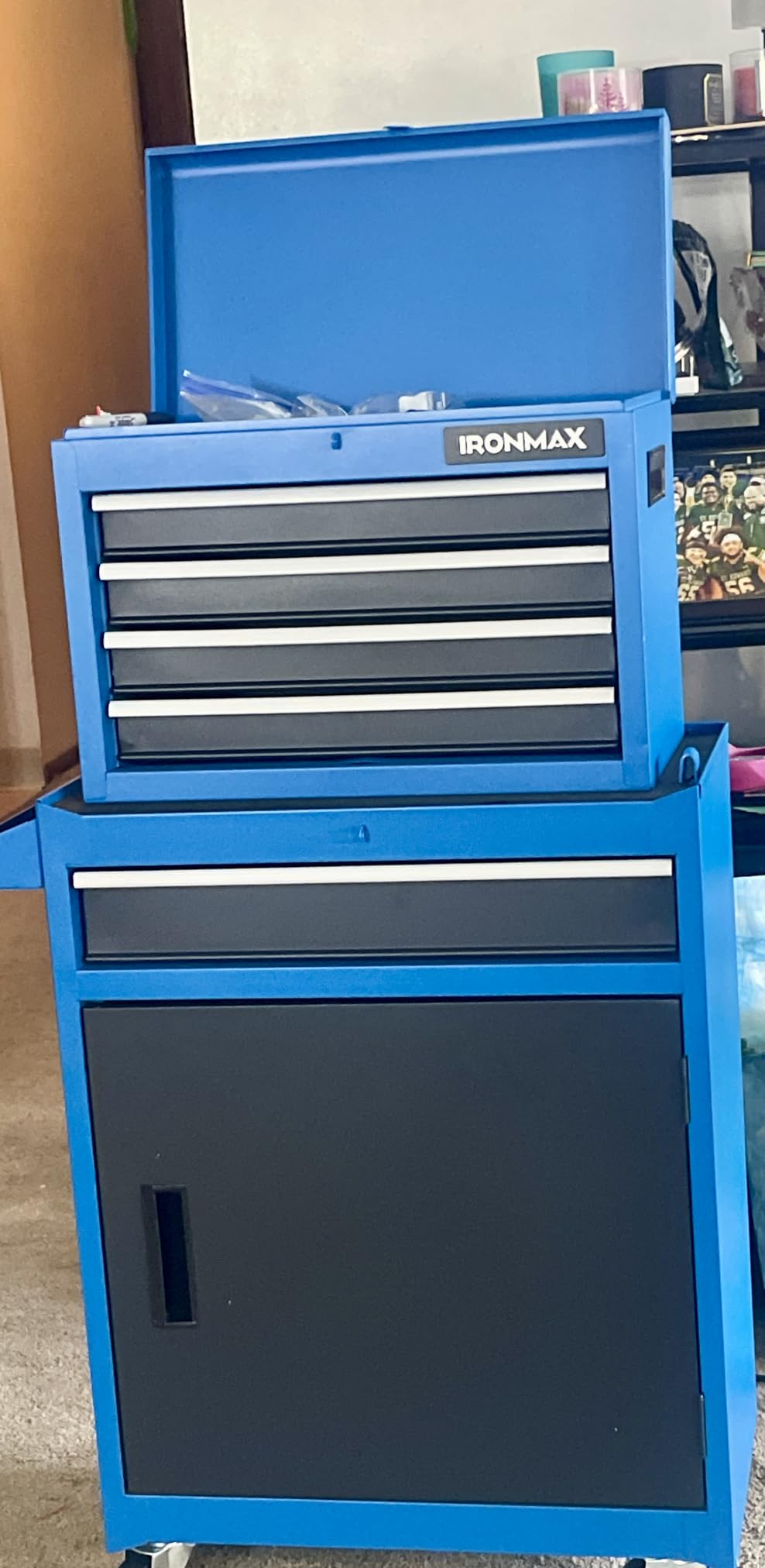 Goplus Tool Chest, 5 Drawers Rolling Tool Cabinet with Detachable Top Toolbox, Universal Lockable Wheels, Lock Bar, Protective Liner & Tool Rack, Metal Tool Storage Cart, Tool Box for Garage Workshop customer photo 1