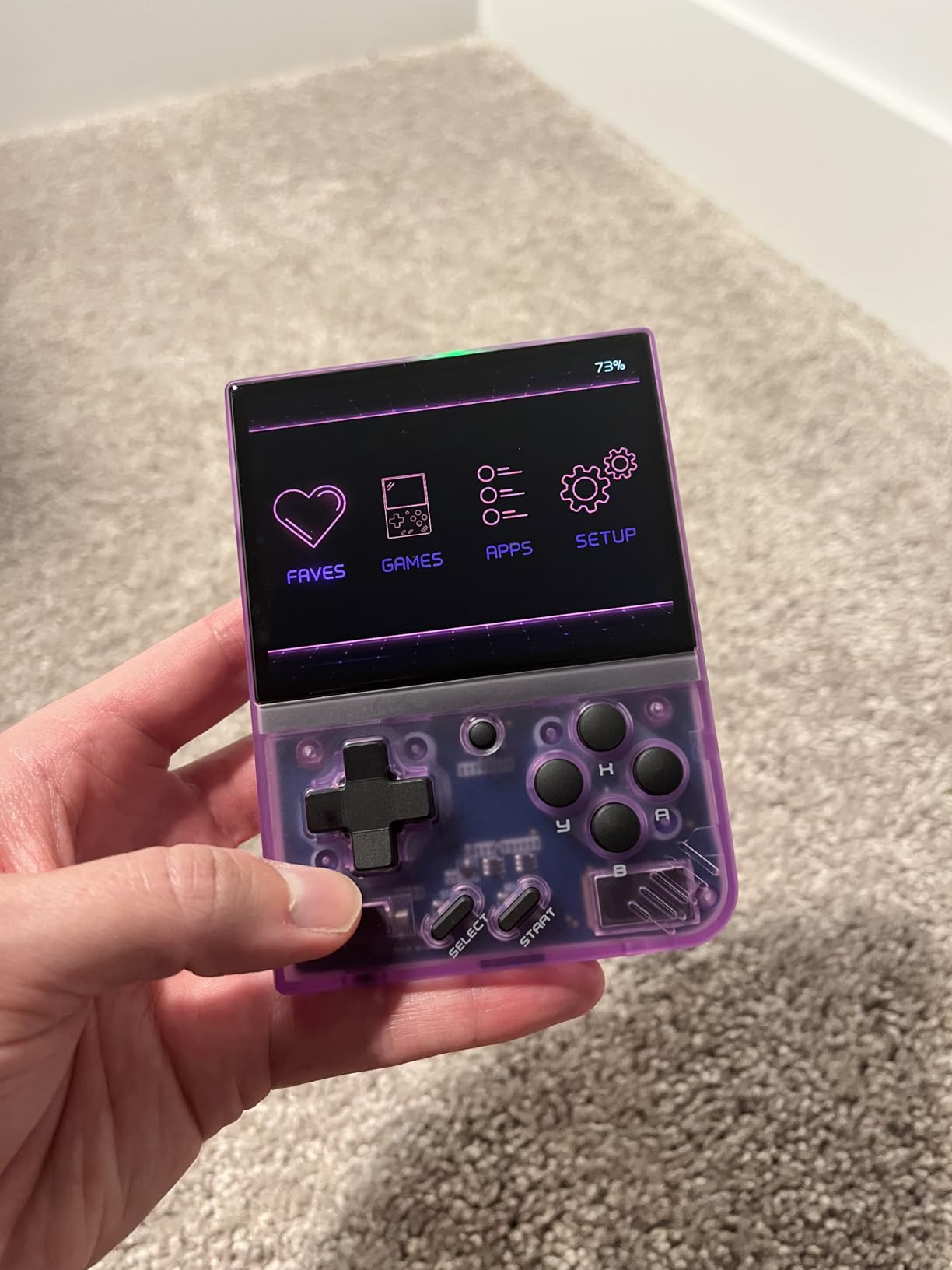 Miyoo Mini Plus OnionOS Handheld Game Console 3.5-inch 640*480 Screen 3000mAh Miyoo-mini+ with Portable Case Transparent Purple customer photo 1
