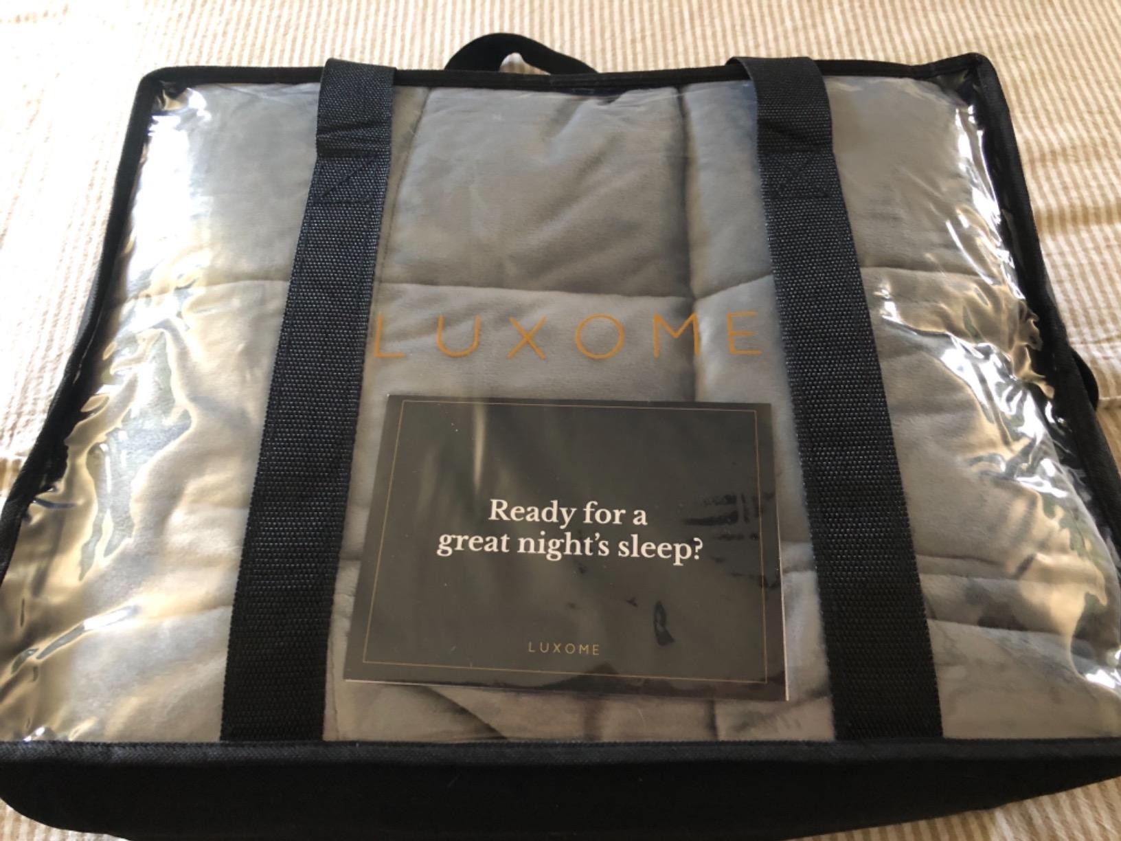 LUXOME Full Size Weighted Blanket | Integrated Cooling & Plush Cover | 15 lbs | 54
