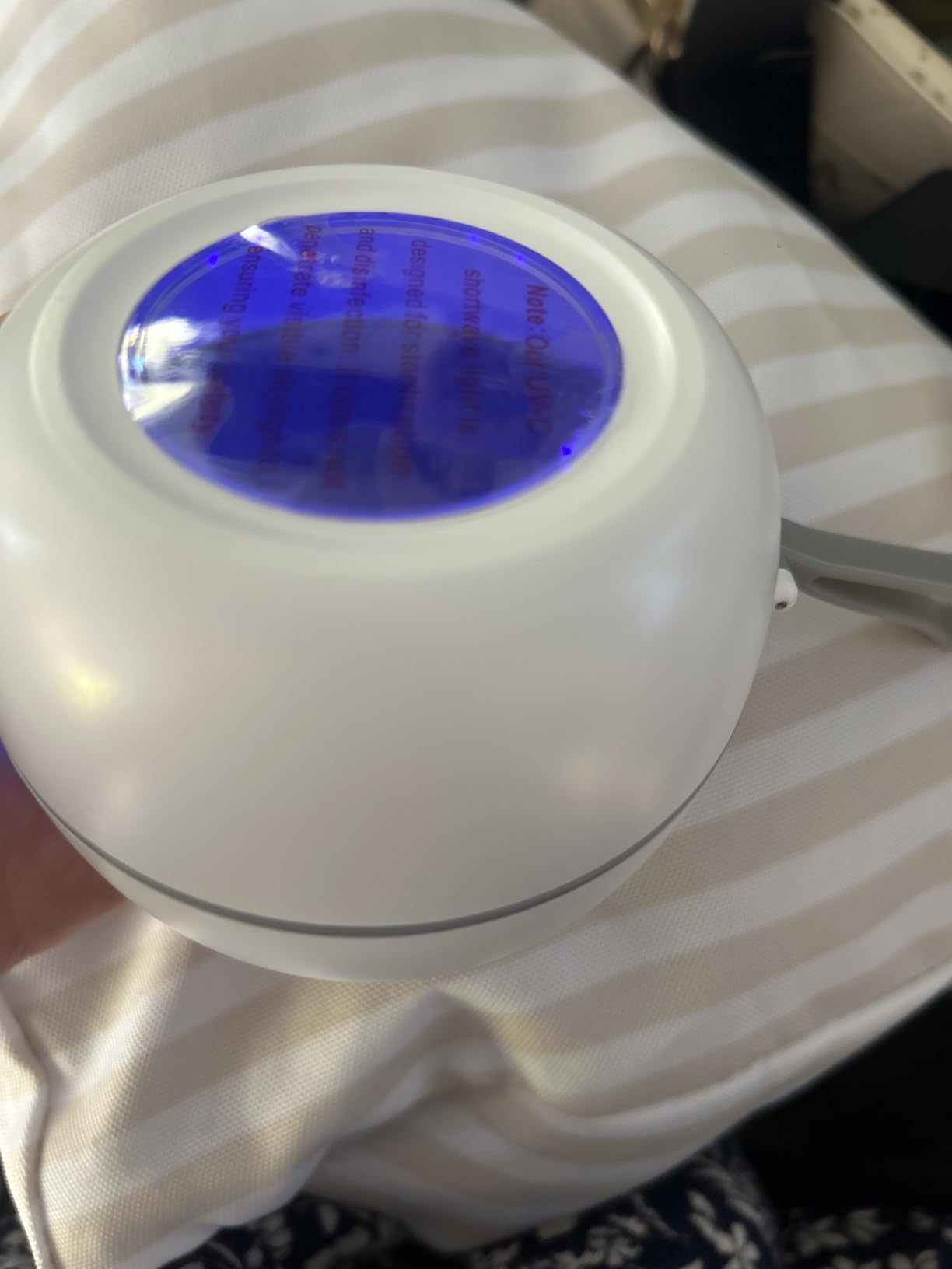 Portable Pacifier Sanitizer, UV Light Sanitizer Box, 99.99% Cleaned in 3 Minutes, 90 Disinfection Cycles, USB Rechargeable, Baby Pacifier Sanitizer On the Go (Large White) customer photo 1