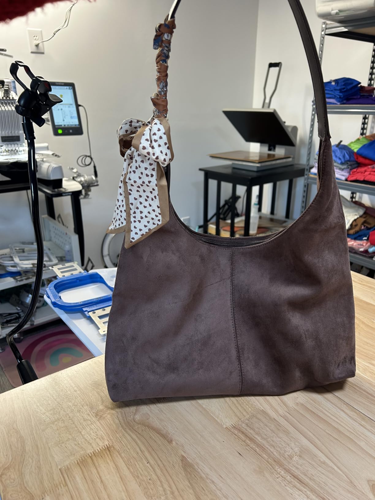 Women's Trendy Suede Tote Bag Shoulder Bags For Women Fall Underarm Bag Winter Hobo Bag Work Purses Suede Travel Handbag customer photo 2