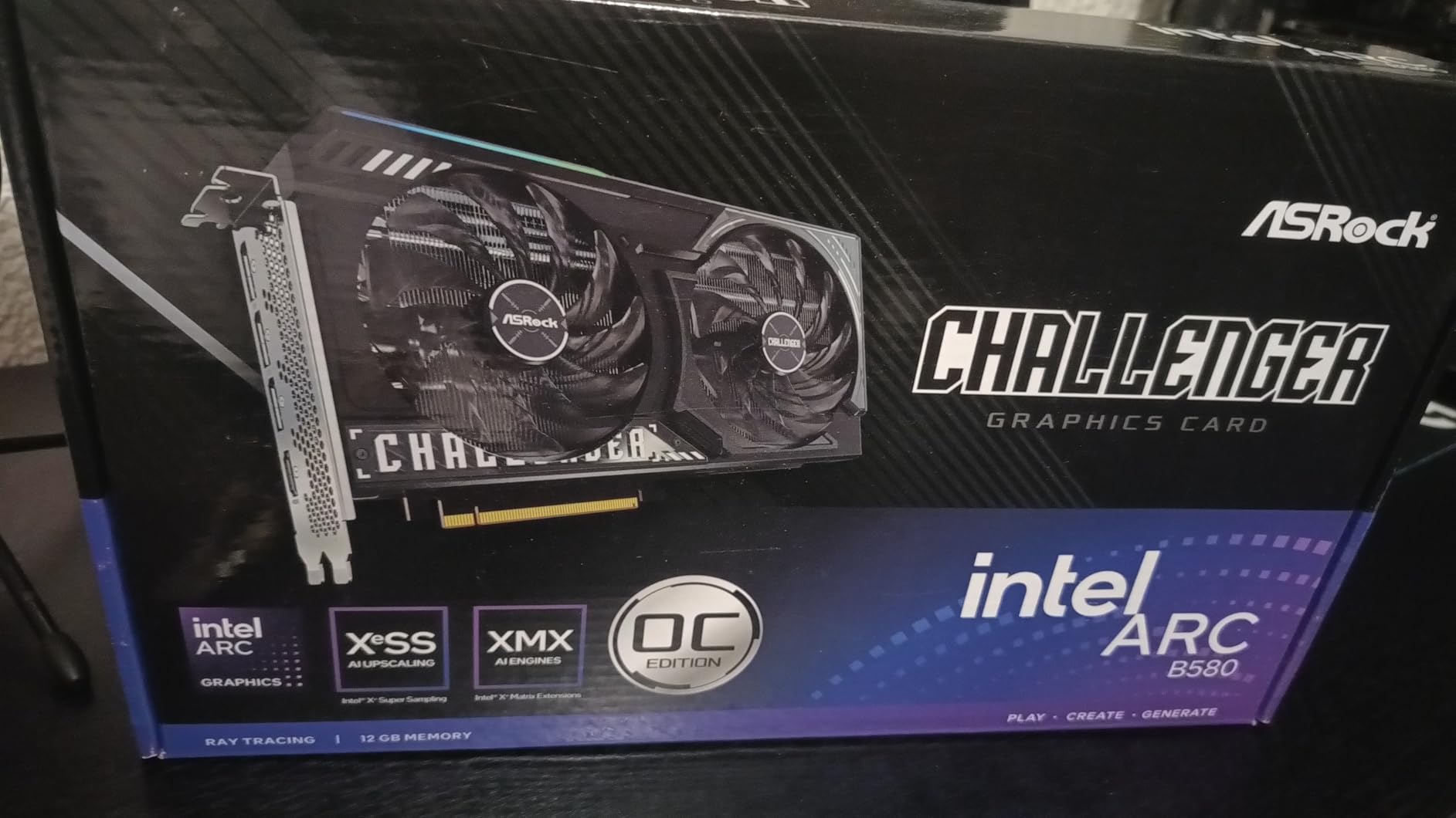 Intel Arc B580 Challenger 12GB OC Graphics Card, 2740 MHz GPU Clock, 12GB GDDR6, DisplayPort 2.1, HDMI 2.1a, Dual Fan Cooling, 0dB Silent Operation customer photo 1