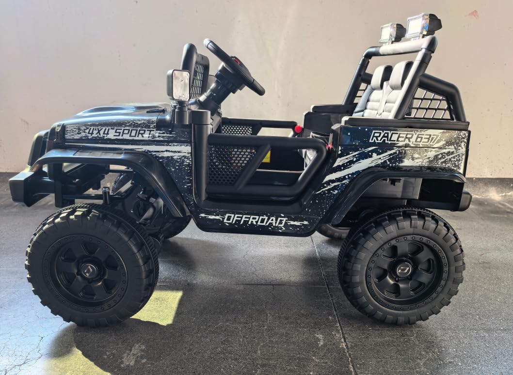 24V Ride On Jeep, Kids 2 Seater Ride On Car Truck w/4WD Motor, Remote Control, 3 Speed, Bluetooth Music, Spring Suspension, LED Light, Kids Electric Car Power Wheels Gift for Boys, Girls - Pink customer photo 1