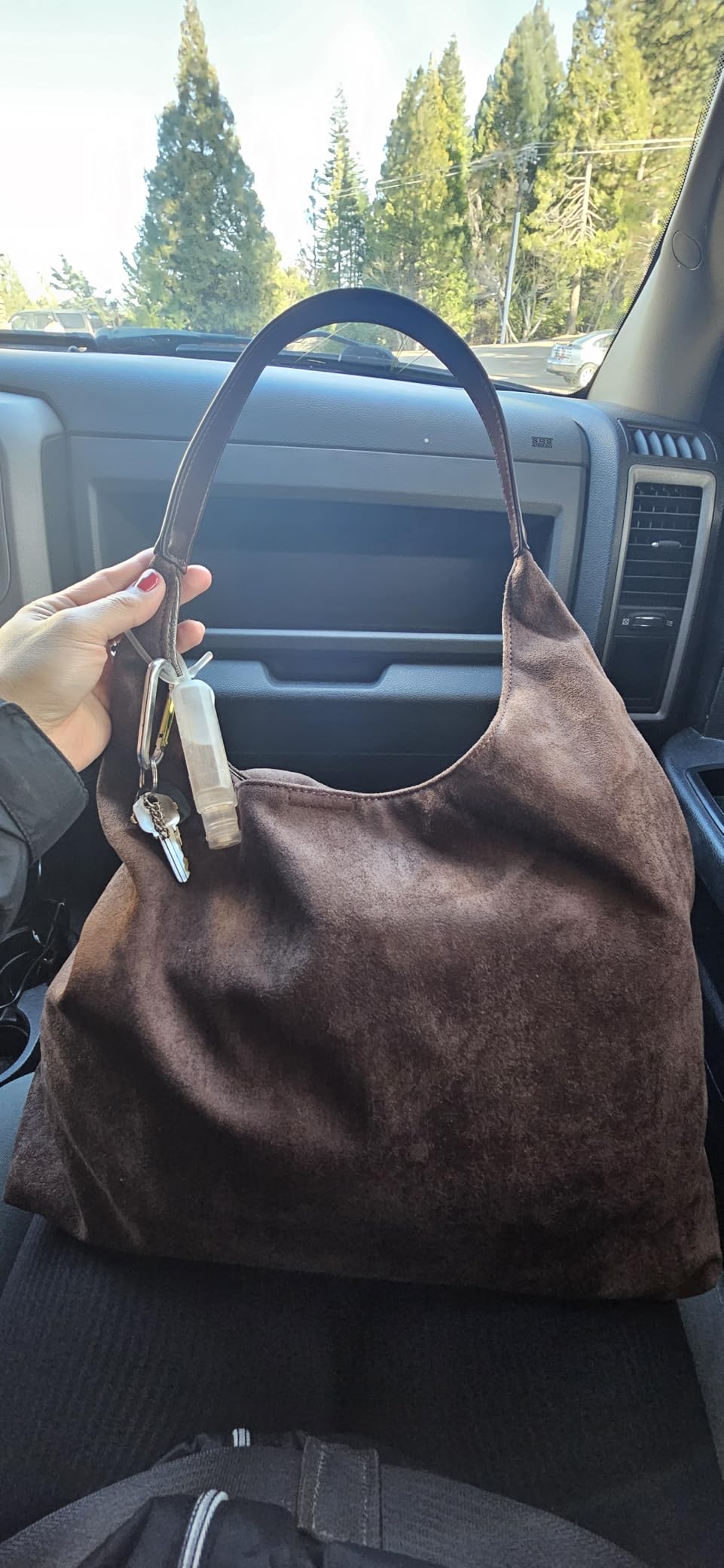 Suede Tote Bag for Women, Super Soft Slouchy Hobo Bags, Large Capacity Work Handbags, Vintage Brown Suede Bags customer photo 1