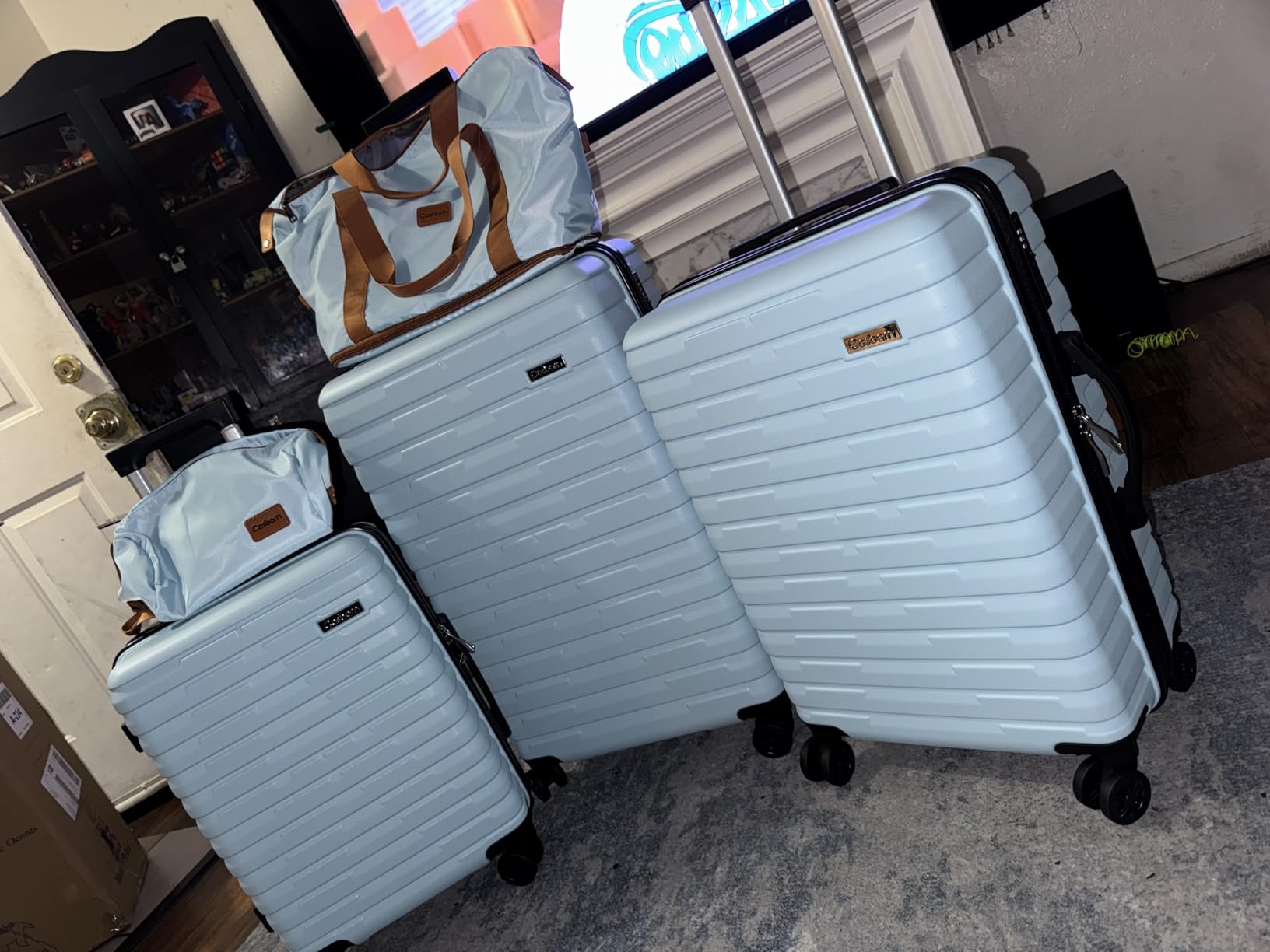 Luggage Sets 5 Piece Suitcases with Wheels, Suitcase Set ABS Hard Case Luggage with Spinner Wheels Durable Travel Luggage customer photo 1