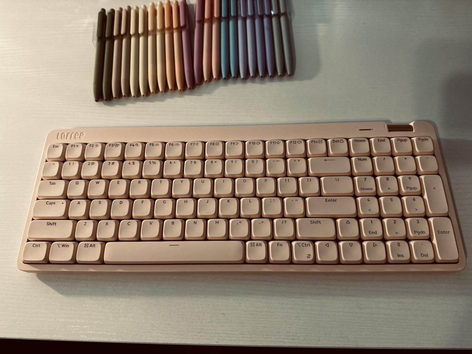 Flow Lite 100 Keys Low Profile Mechanical Keyboard, Swappable Rechargeable Wireless Keyboard, Specter Linear Switches, Marble customer photo 2