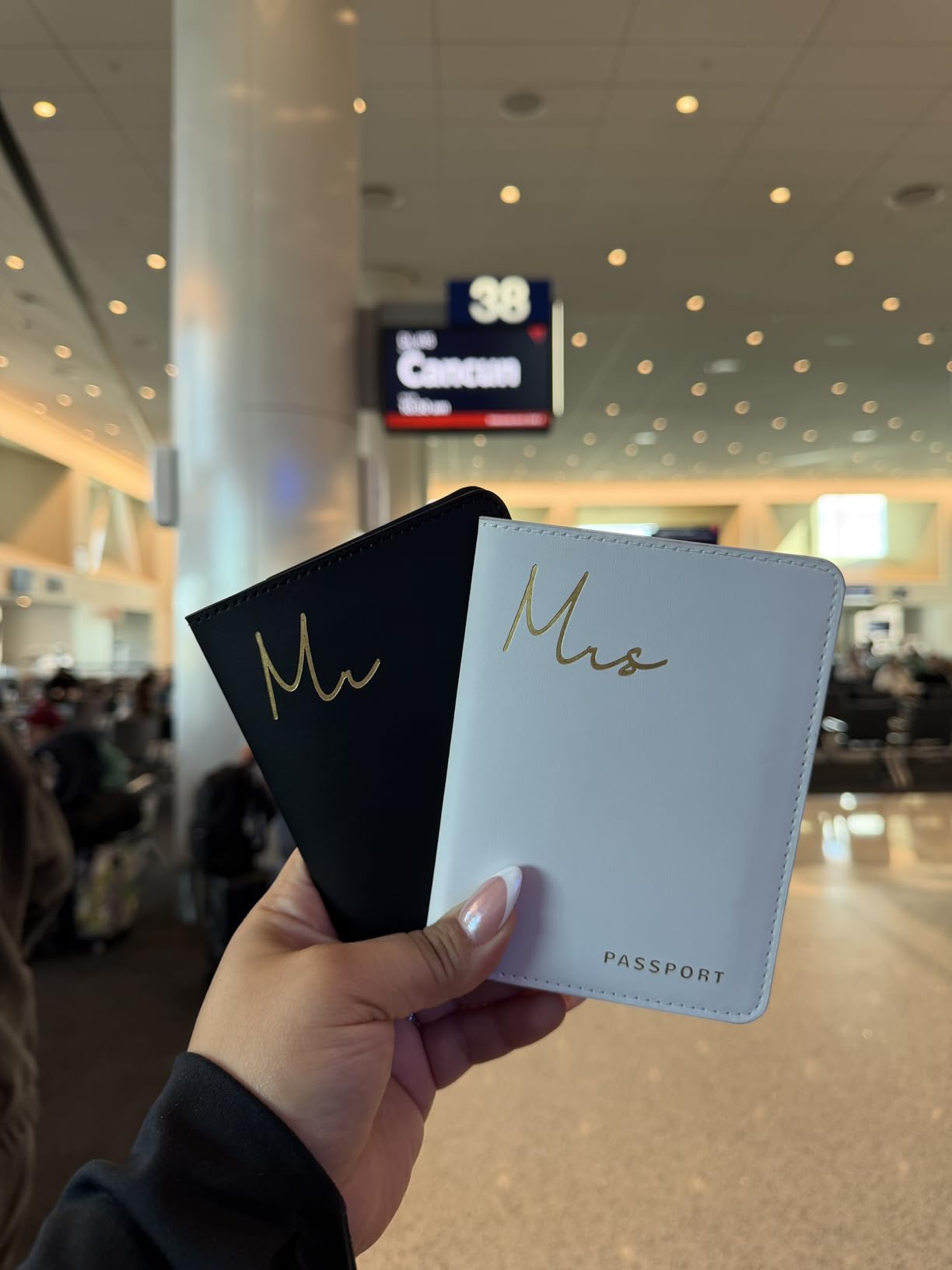 Mr&Mrs Gifts Matching Passport Covers for Mr and Mrs, Husband and Wife Gifts Passport Holders, Engagement Gifts for Couples, Honeymoon Travel Essentials Gift for Newlyweds(HW Sage Green) customer photo 1