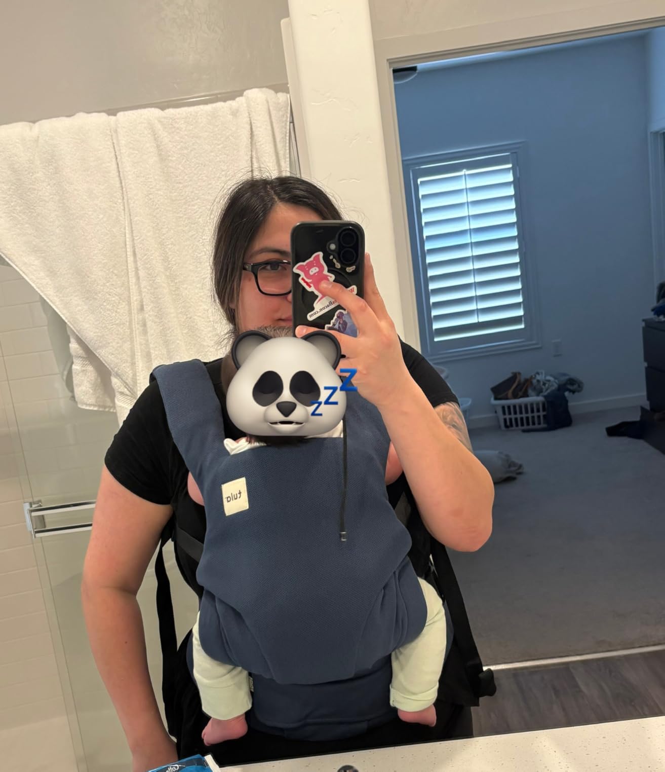 Baby Tula Explore Carriers - Breathable Baby Carrier Newborn to Toddler - Adjustable Toddler Carrier - Multiple Ergonomic Positions Front and Back - Ergonomic Fit for 7-45 lb - Linen, Spruce customer photo 1