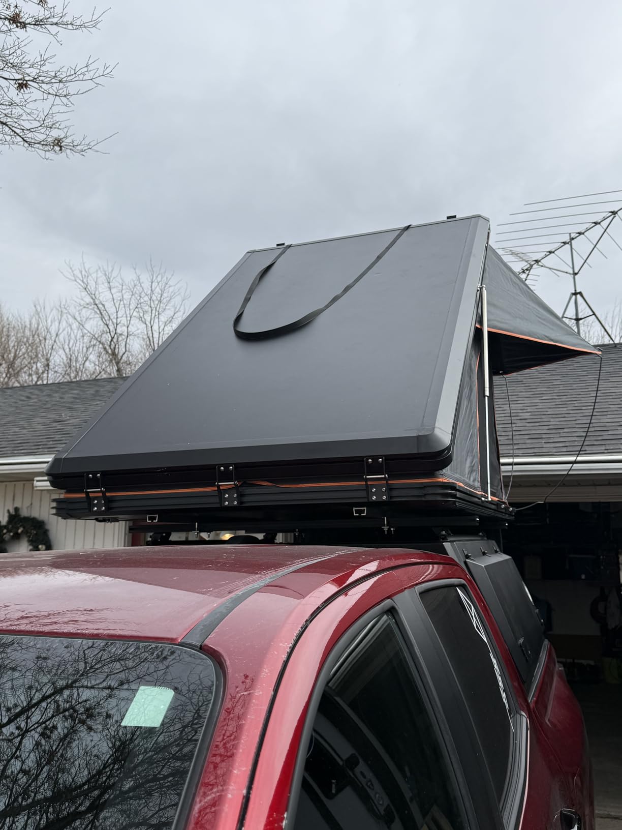 Adventurer Pro Rooftop Tent Hard Shell with USB Outlet, Side Awning, Replaceable Rain Fly & Luggage Racks for 4 Season Camping, Aluminum Pop Up 2-3 Person Roof Top Tent for Truck Jeep SUV Van Trailer customer photo 2