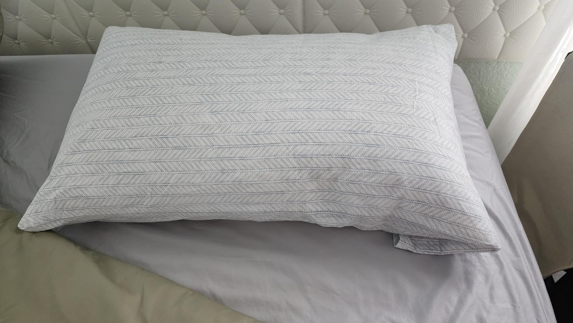 Pacific Coast Goose Feather and Down Bed Pillows Standard Size Set of 2, Hotel Pillow for Sleeping, Downproof, Soft, Fluffy, 100% Cotton Shell customer photo 1
