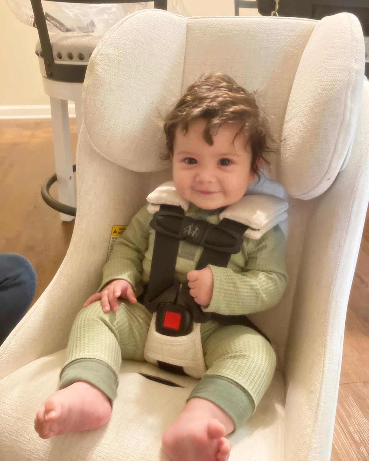 Clek Foonf Convertible Car Seat with Rigid Latch, Crumple Zone Safety System, Adjustable Headrest, Reclining Design, Anti-Rebound Bar & Flame Retardant-Free (Latte Ziip) customer photo 2