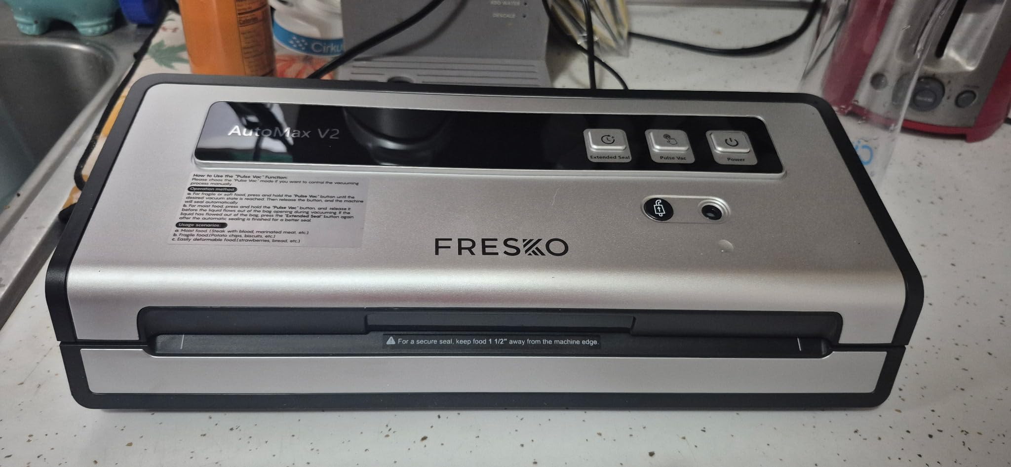 FRESKO Vacuum Sealer Machine with Automatic Bag Detection, 0.2-inch widened heating strip, Compact Food Sealer, Easy to Use, Starter Kit customer photo 2