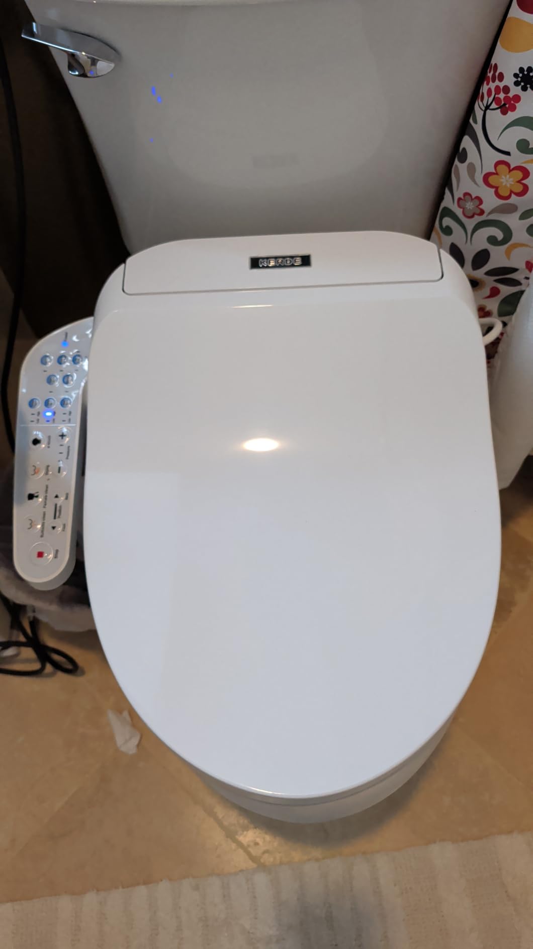 KERDE P30B Bidet Toilet Seat - Dual Control (Side Panel & Remote), Warm Water Wash, Heated Seat, Warm Air Dryer, LED Night Light, Electric Bidet Elongated Electronic Heated Smart customer photo 1