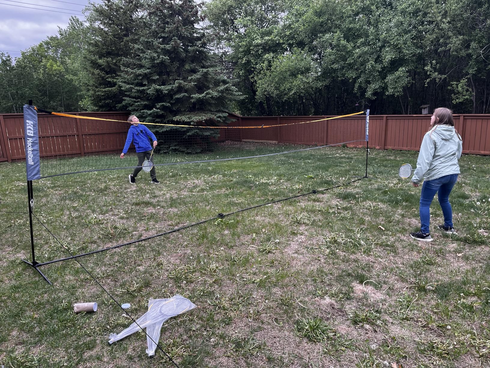Haokelball Badminton Volleyball Pickleball Net Set, 22FT Portable All-in-One Nets System for Outdoor Beach Indoor with Adjustable Height, Includes Balls Rackets Pump Carry Bag customer photo 1