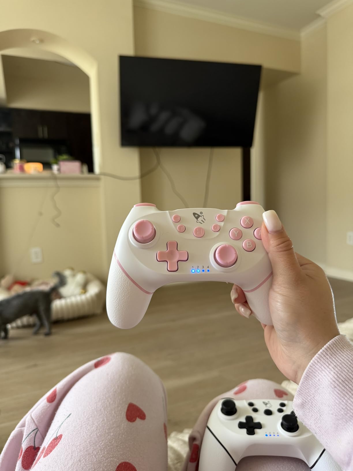 AceGamer Wireless Pro Controller for Nintendo Switch/Lite/OLED/Switch 2/PC, 2 pack, Dual Vibration/Turbo/Ergonomic ! (Black&White) customer photo 2