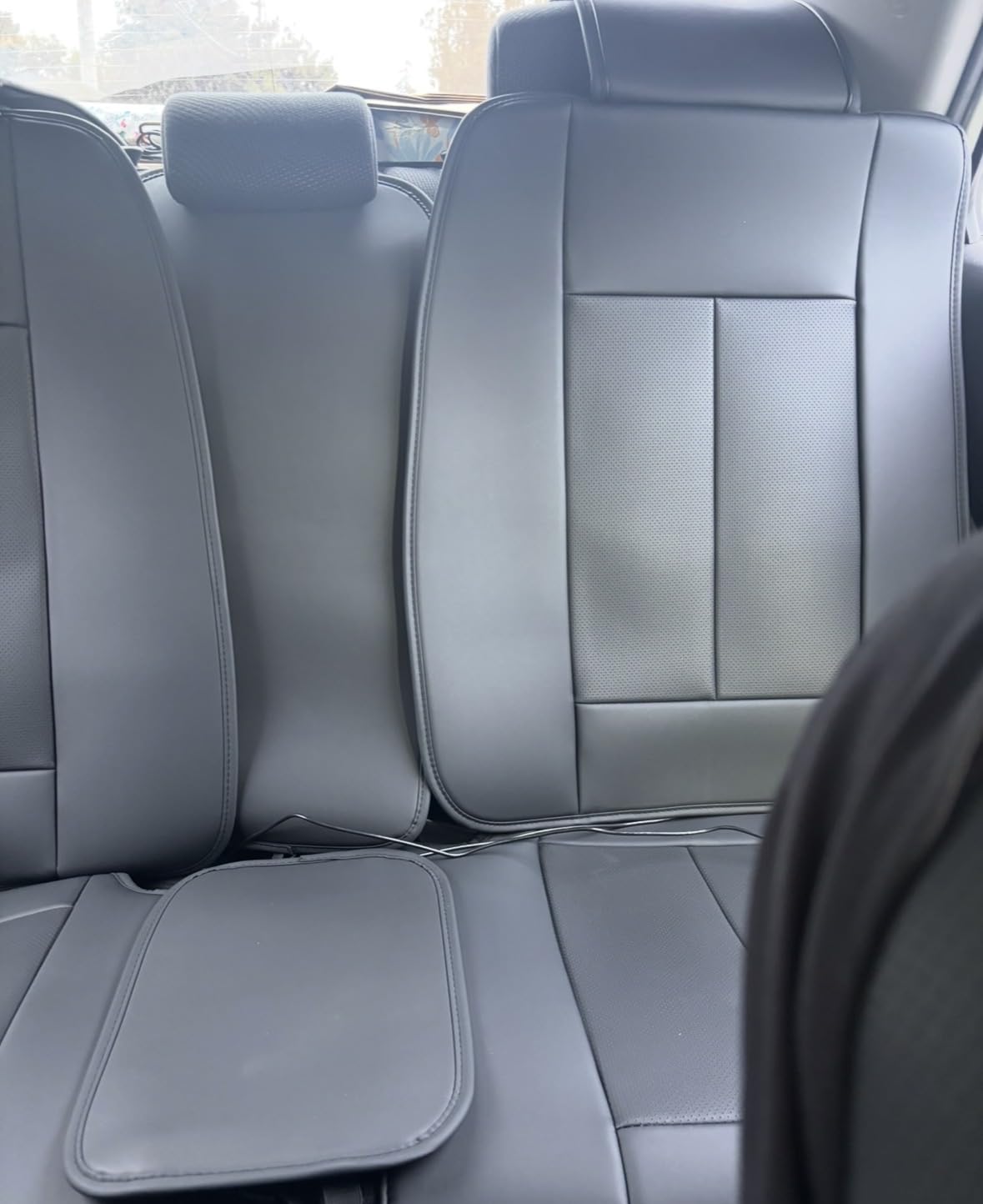 Coverado Car Seat Covers Full Set, Premium Nappa Leather Seat Covers for Car, Waterproof Car Seat Protector with Lumbar Support, Automotive Seat Covers Universal Fit for Most Cars SUV Truck(Black) customer photo 2