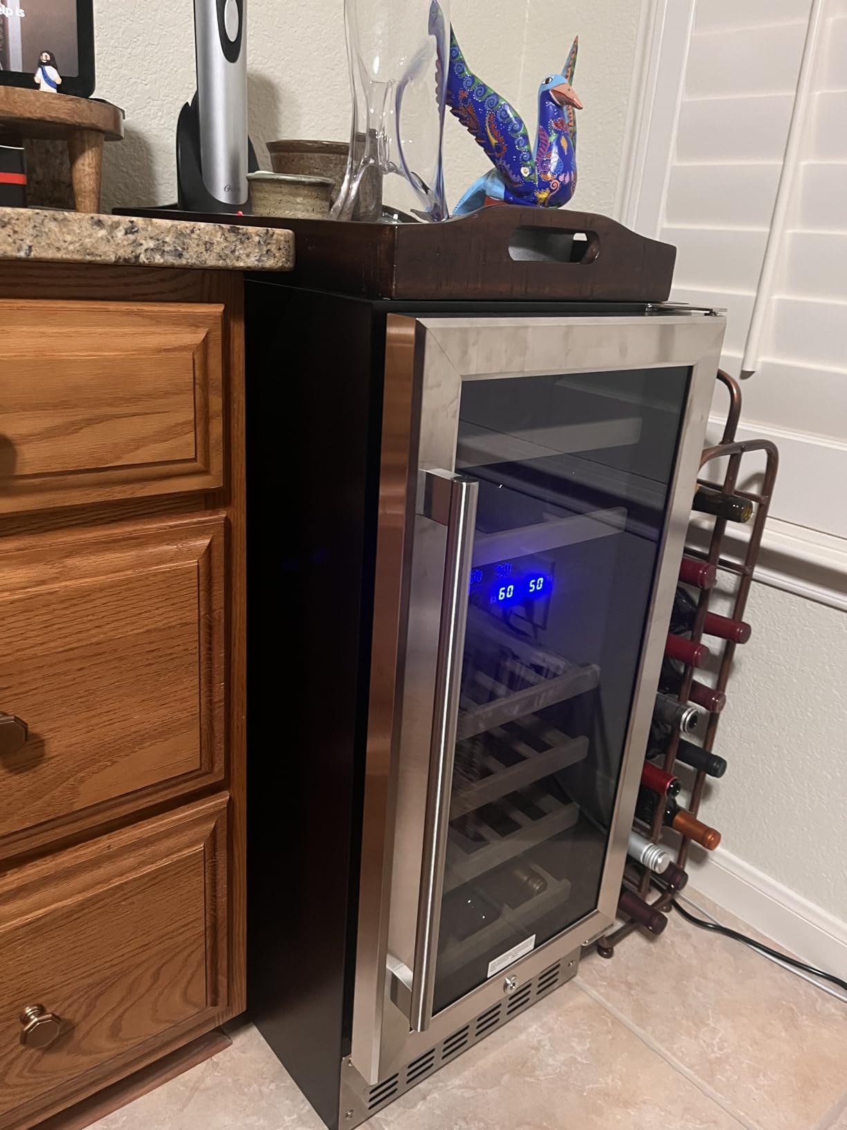 Antarctic Star Wine Fridge,15 Inch Wine Cooler Refrigerator Under Counter(41-68°F),28 Bottles Built-in Dual Zone &Freestanding Wine Refrigerator with Stainless Steel & Double-Layer Tempered Glass Door customer photo 2