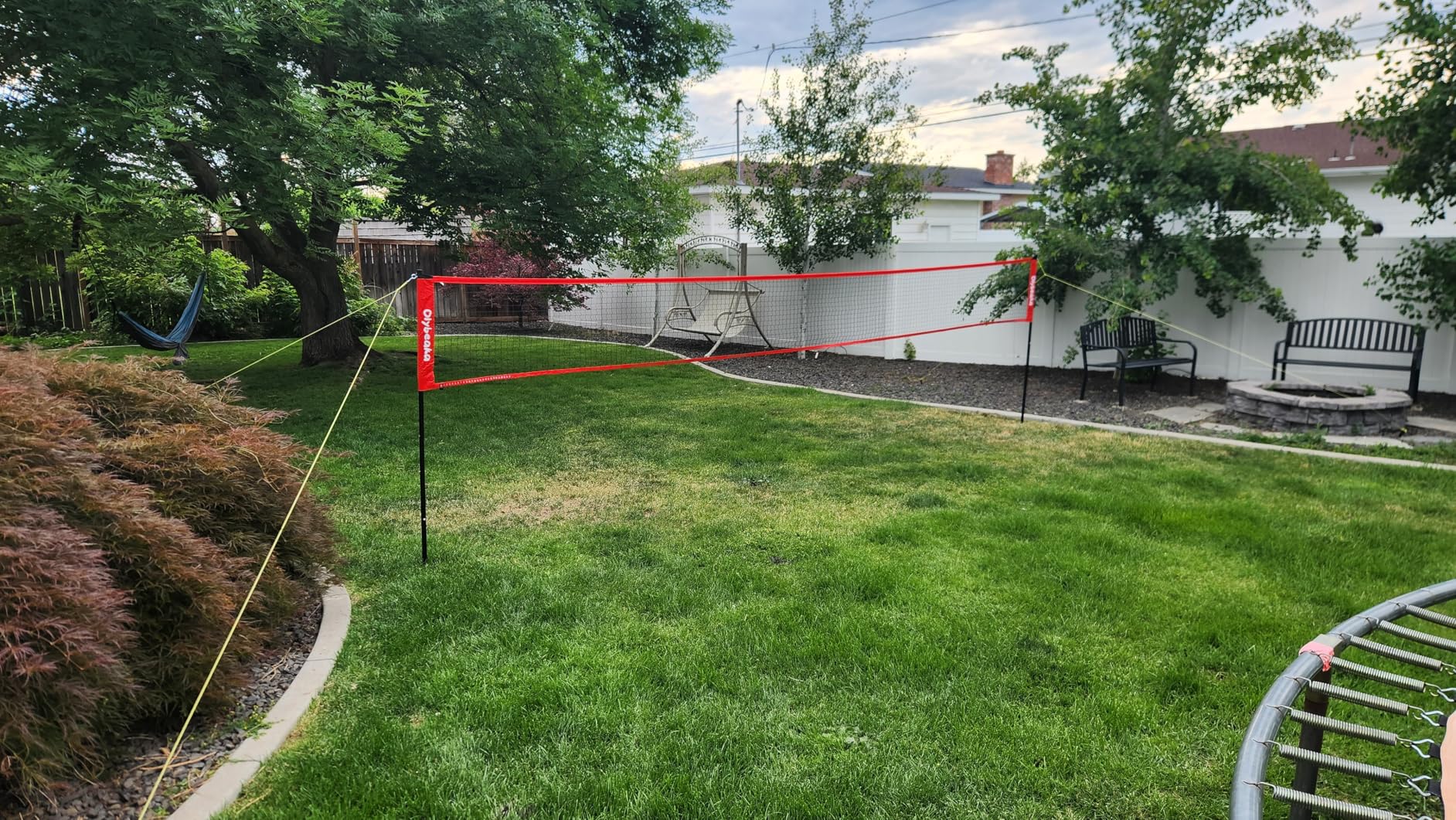 20ft Volleyball & Badminton Combo Net Set Outdoor for Backyard Beach with Adjustable Poles, Durable Anti-Sag Net, PU Volleyball, 2 Aluminum Rackets, Carry Bag for Easy Portable customer photo 1