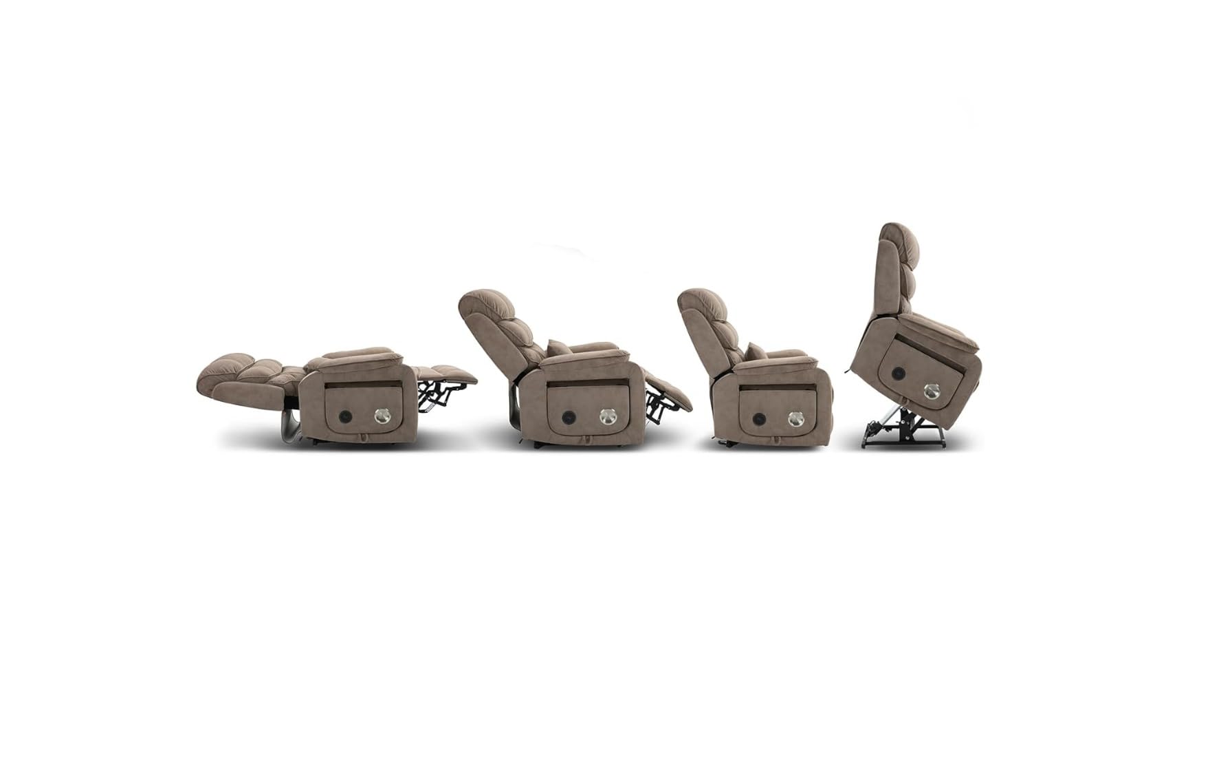 Power Lift Lazy Boy Recliner Chair, 2 Motor Flat Recliner, Nursing Lift Chair with Massage and Lumbar Heating, Adult Power Recliner with Side Pockets, Folding Table, Remote Control customer photo 1