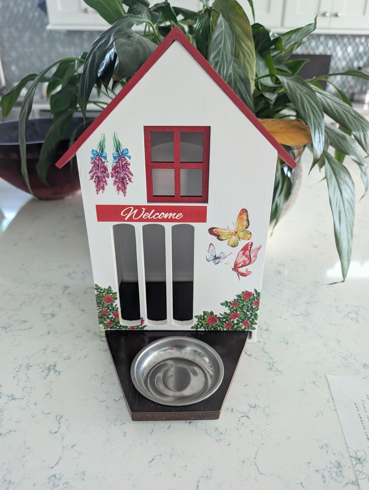 Butterfly House and Feeder for Outside - No Assembly Required! Wooden Butterfly Garden Habitat with Puddler Hanging on Tree Wall - Weather Resistant - Easy Cleaning customer photo 1
