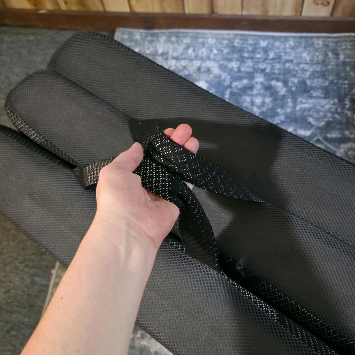 INGEROOM Foldable Mattress Twin - Memory Foam 4 inch Trifold Mattress for Camping, with Portable Handle, Non-Slip Folding Floor Bed Sofa for Guest Travel Yoga, Washable Breathable Cover customer photo 2