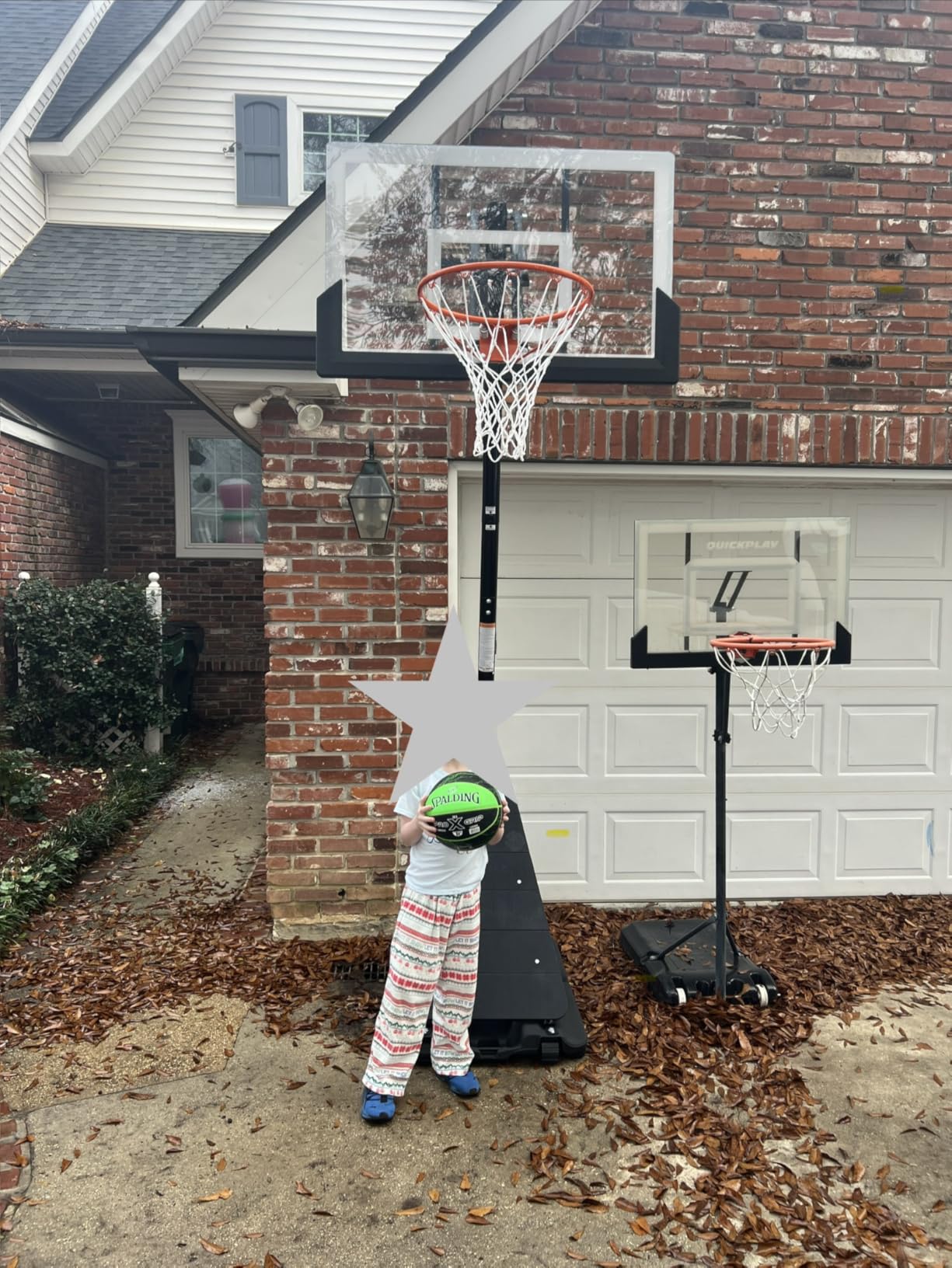Feelwin Basketball Hoop Outdoor System with 10ft Height Adjustable, 45/48in Steel Frame Backboard Basketball Goal Court System, Portable Hoop for Youth and Adults customer photo 1