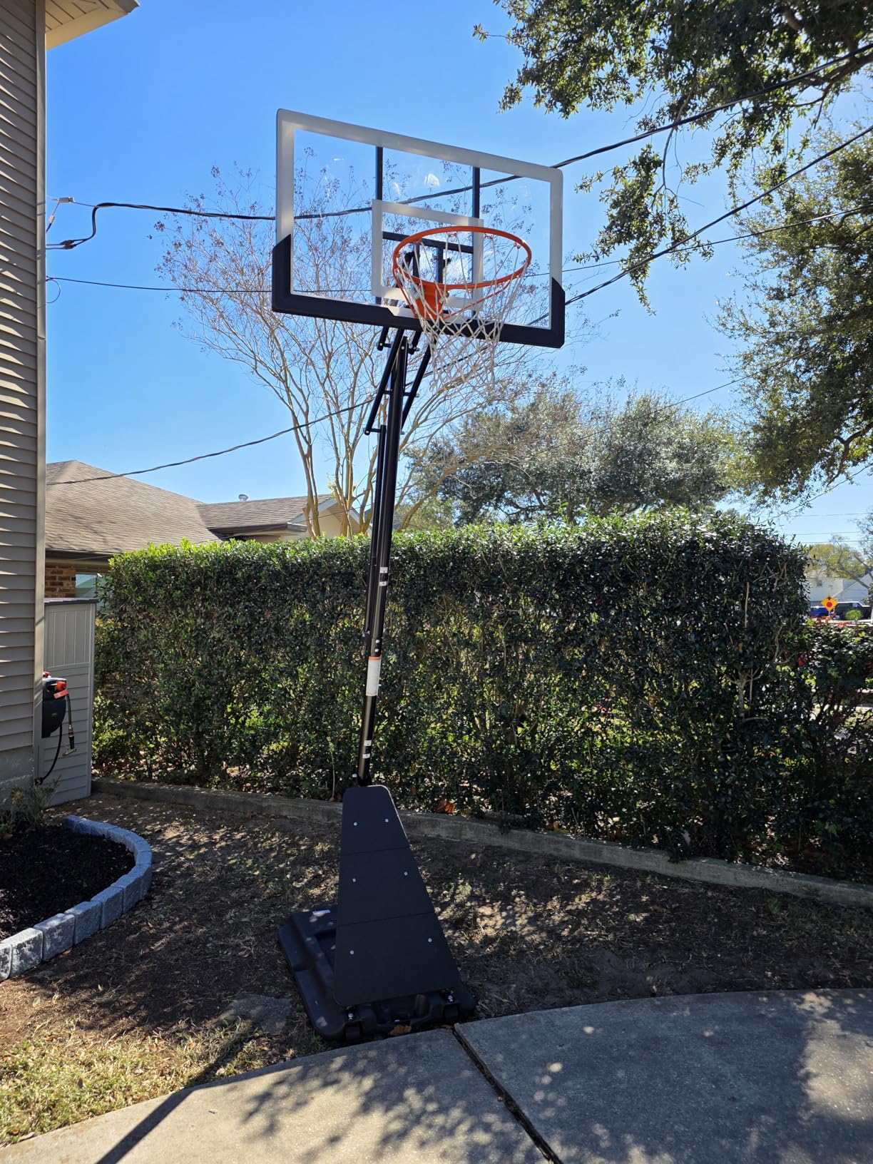 Feelwin Basketball Hoop Outdoor System with 10ft Height Adjustable, 45/48in Steel Frame Backboard Basketball Goal Court System, Portable Hoop for Youth and Adults customer photo 2
