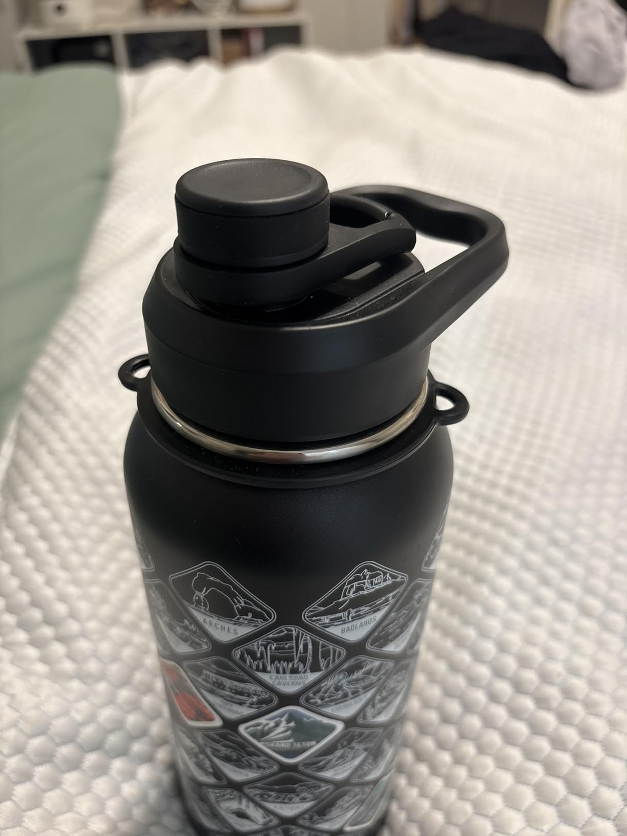 National Parks Water Bottle - 32 oz Insulated Stainless Steel Water Jug with 63 Hand-Drawn Park Stickers, Outdoor Accessories & Gift Box - BPA-Free - Ideal for Hiking, Camping & Travel customer photo 1