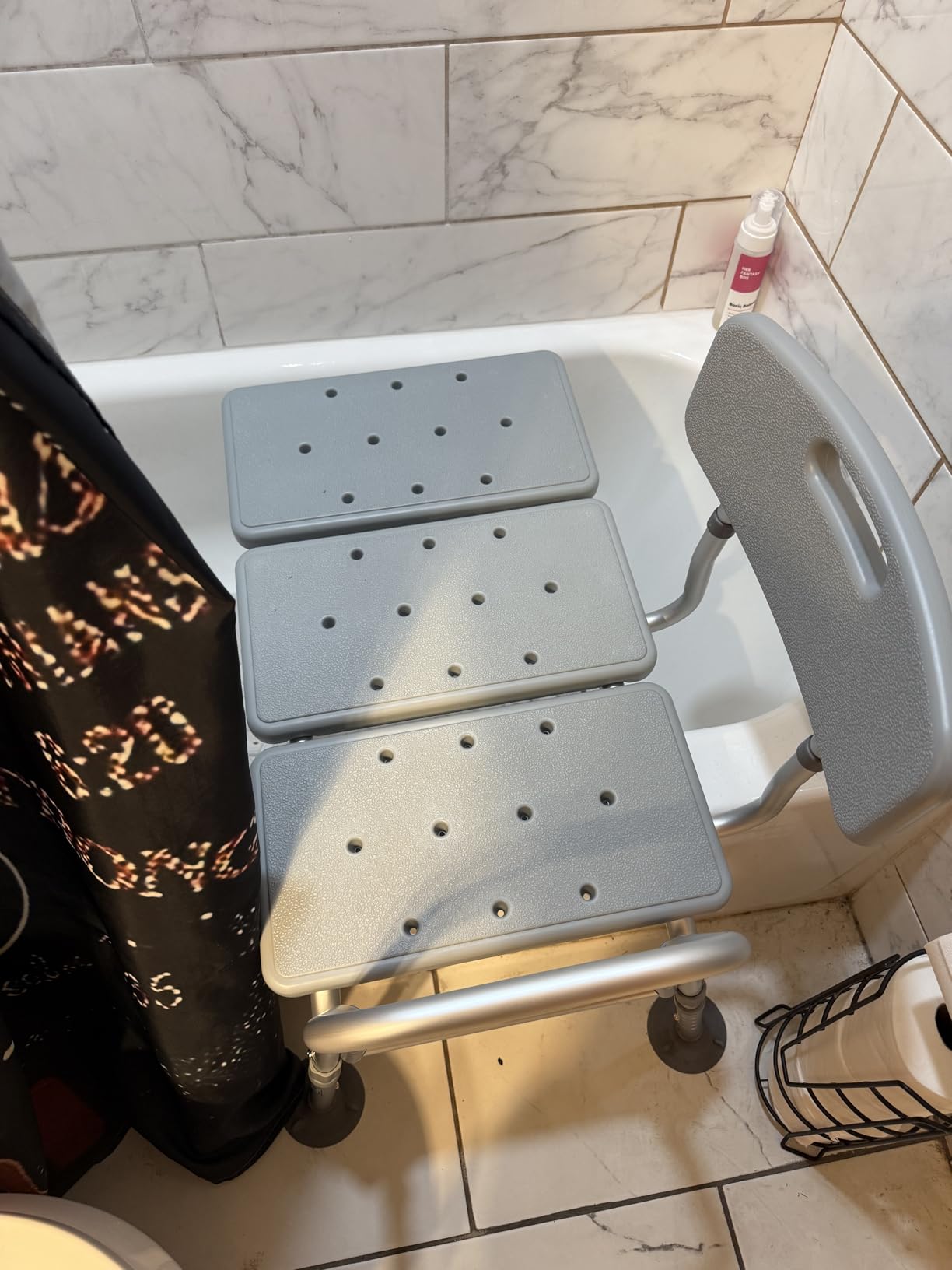 HOMLAND Tub Transfer Bench for Bathtub, FSA/HSA Eligible 400 lbs Heavy Duty Shower Chair with Backrest, Slip-Resistant Feet, Height Adjustable Shower Bench Shower Seat for Elderly and Disabled customer photo 2