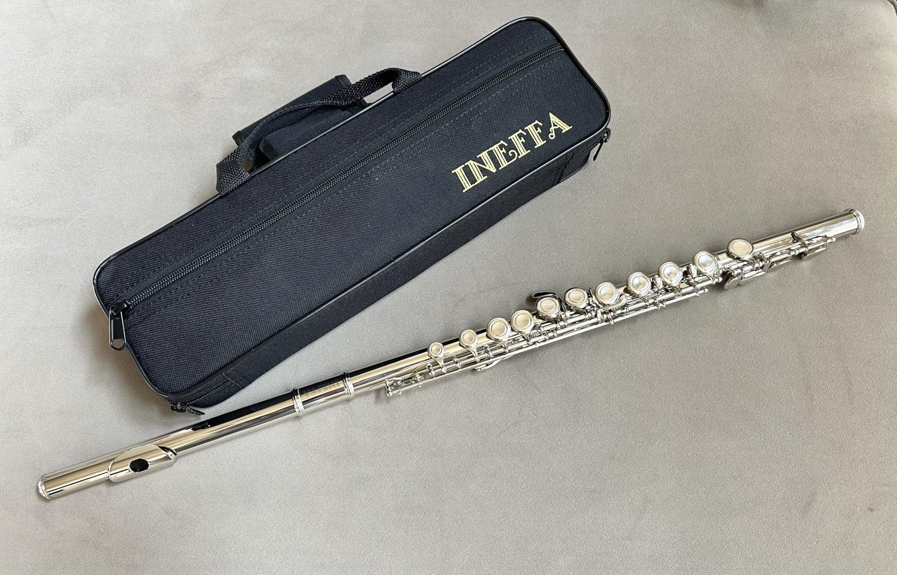 Professional Silver Plated C Flute for Beginners and All Levels, 16 Key Closed Hole with Ergonomic Design, Includes Carrying Case, Gloves, Cleaning Cloth, Tuning Rod, INEFFA customer photo 2