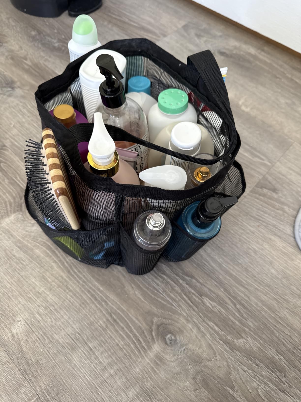 Mesh Shower Caddy Portable for College Dorm Room Essentials for Girls with 9 Pockets,Large-Capacity Shower Basket,Quick Dry Toiletry Tote Bag for Women,Outdoor Gym,Travel,Swim,Beach Camping Essentials customer photo 1