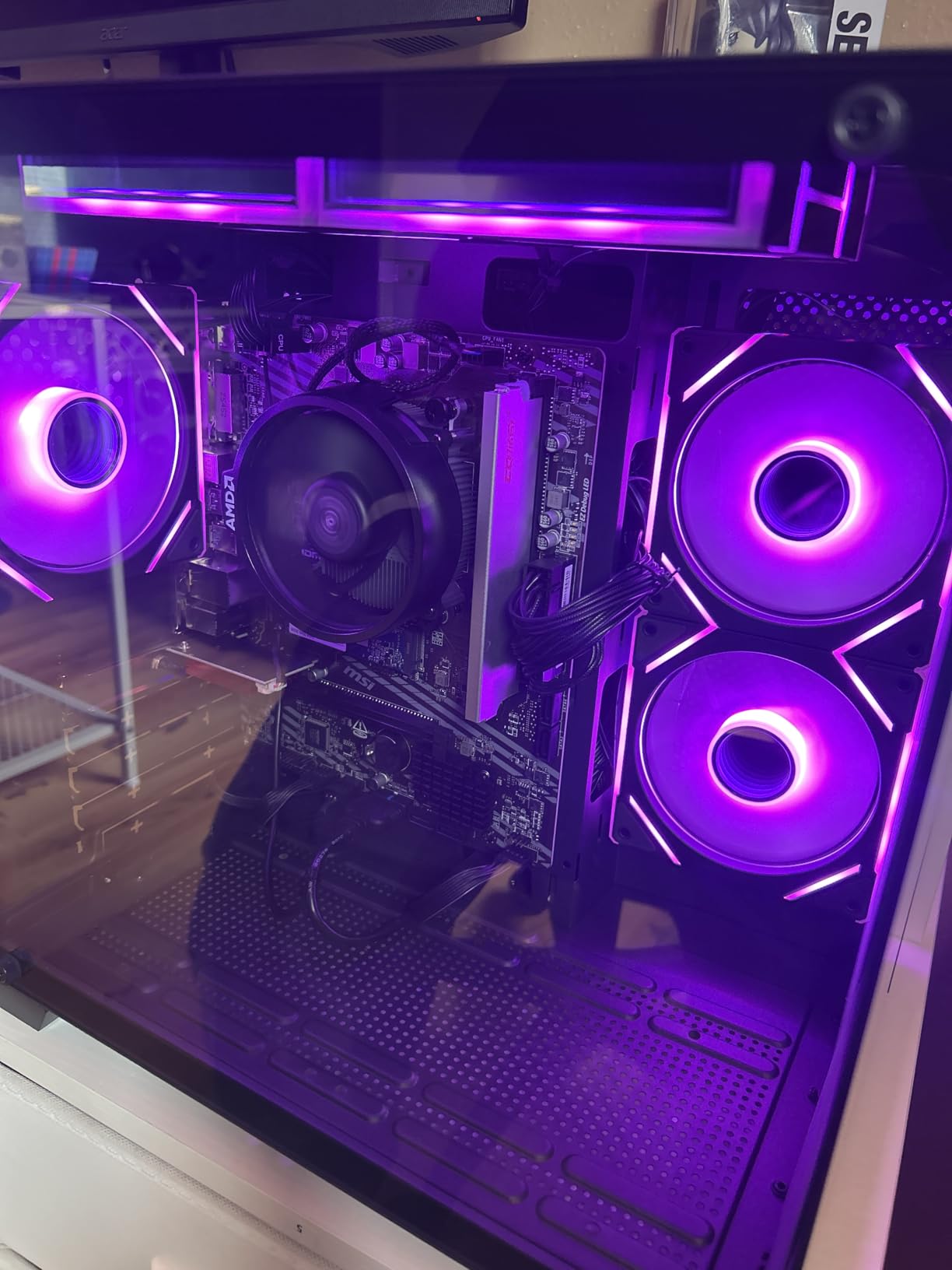YAWYORE Gaming PC Desktop Computer AMD Ryzen 5 5600GT,16GB DDR4 3200MHz,1TB M.2 NVMe PCle,550W 80PLUS PSU,WiFi,Game Design Office Console,Sea View Room, Towers PC (Black) customer photo 1